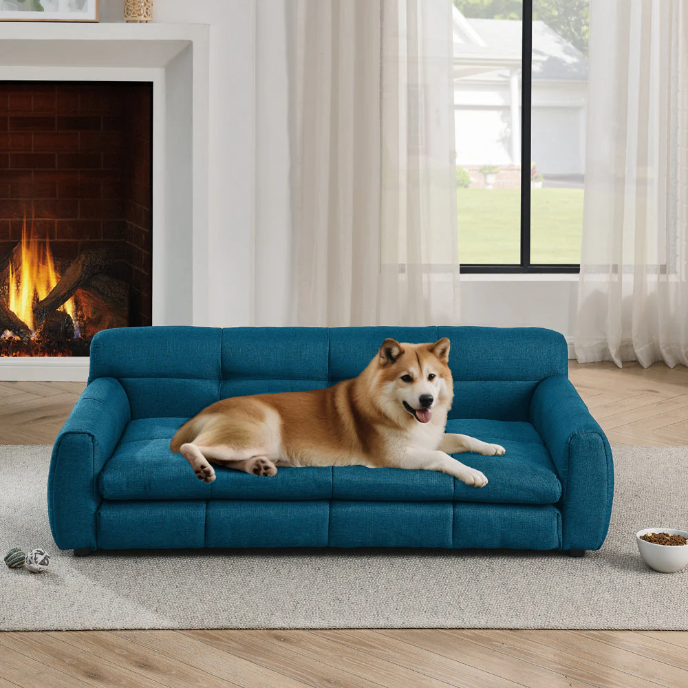 Soft and Comfortable Pet Bed for Big and Oversized Dogs - Dark Blue - Image 2