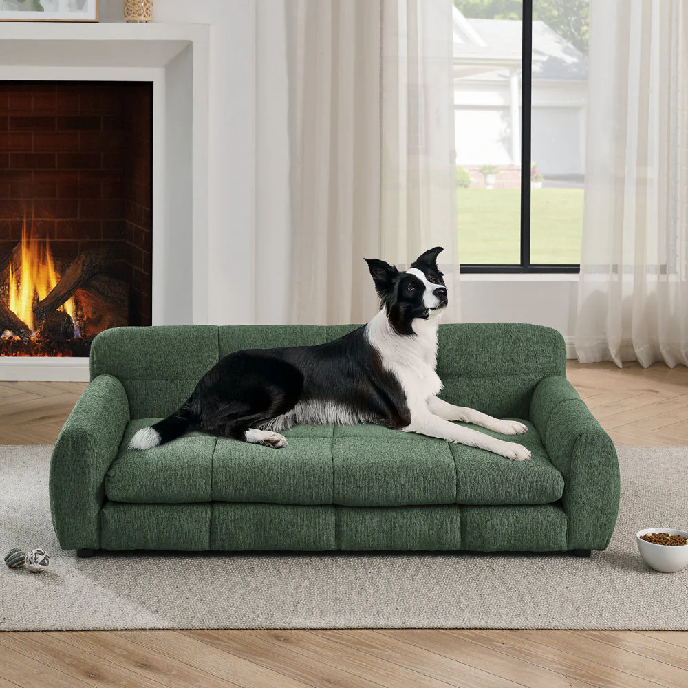 Soft and Comfortable Pet Bed for Big and Oversized Dogs - Olive Green - Image 2