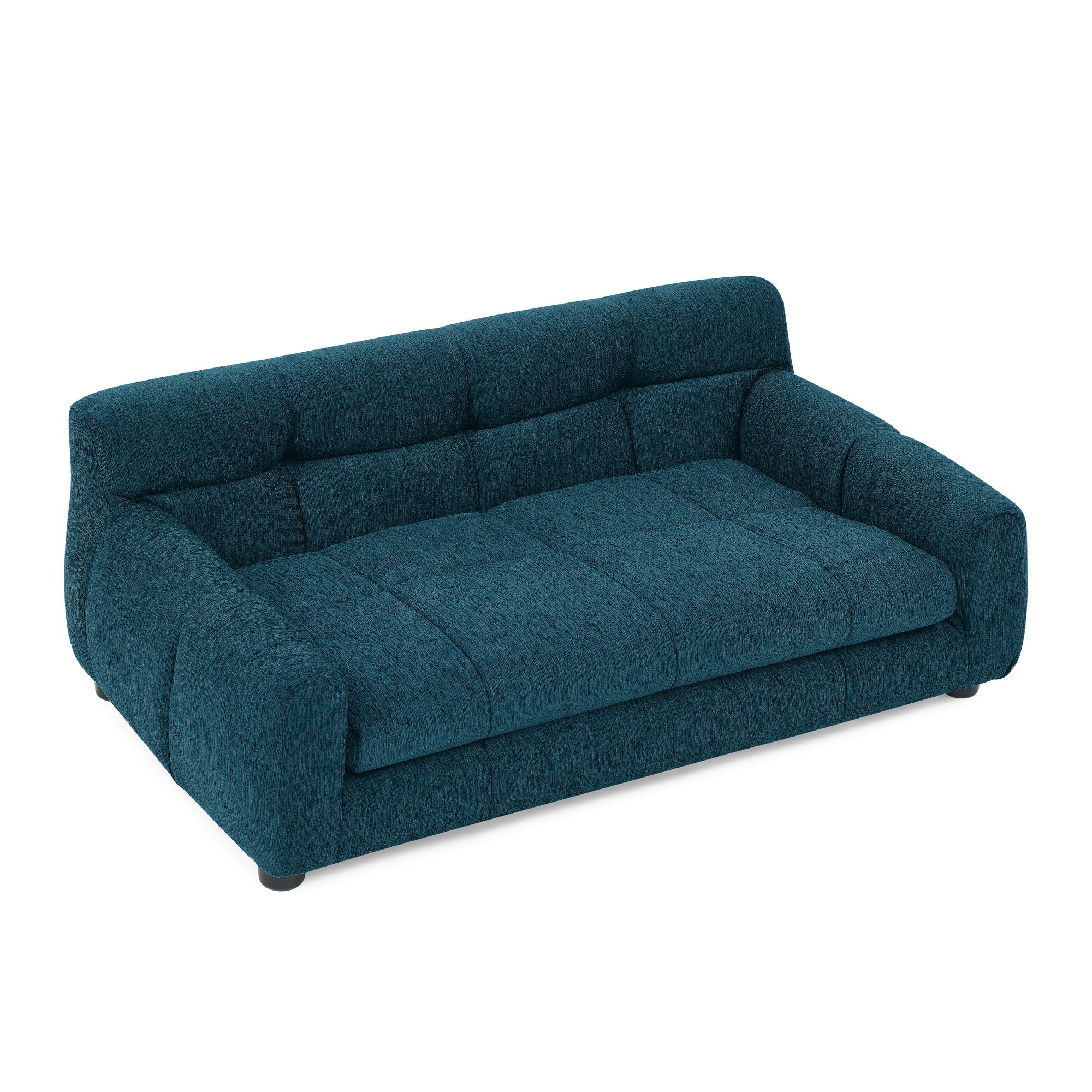 Soft Comfortable Pet Sofa with Backrest and Armrests in Blue - Image 10