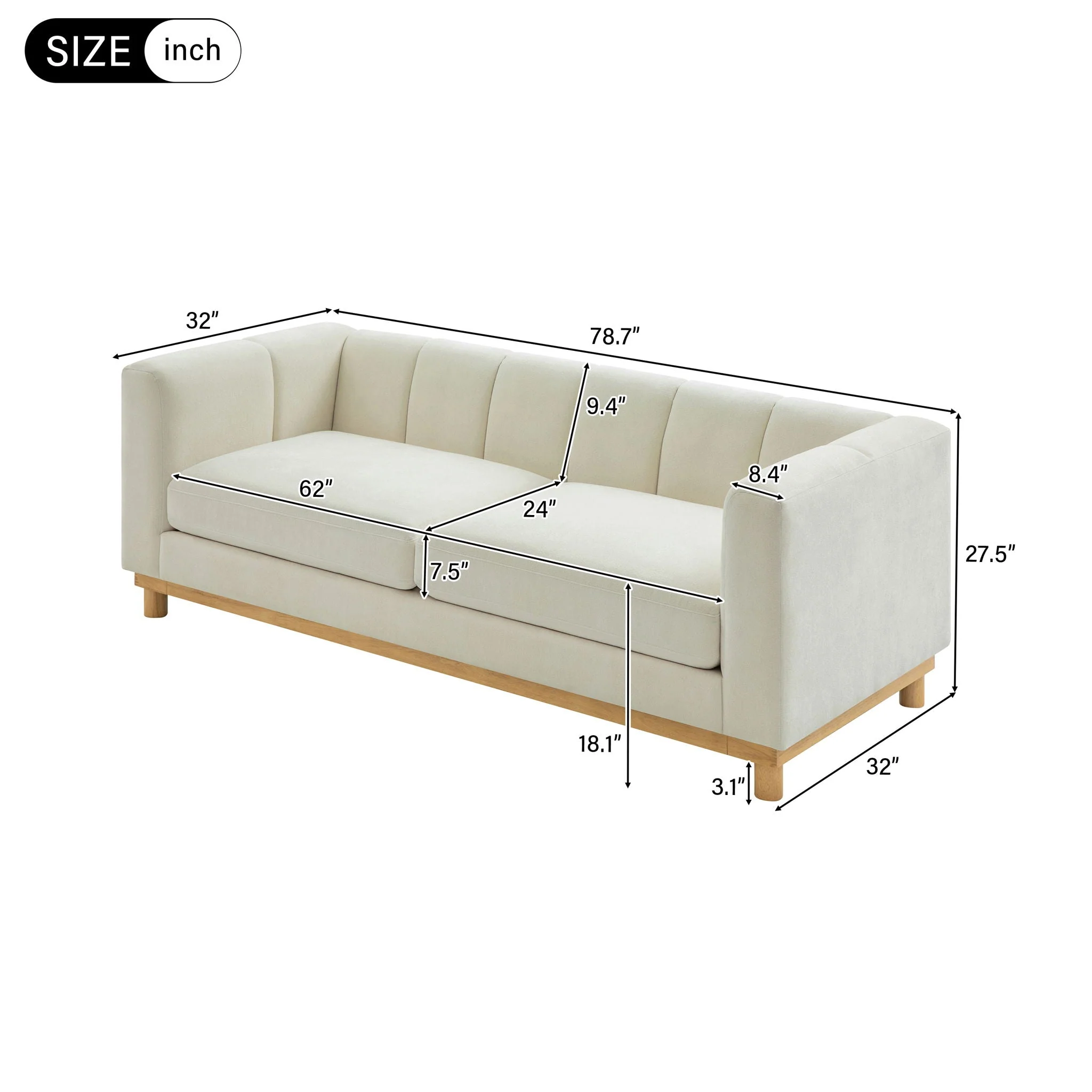 Soft Loveseat Sofa For Living Room - Image 5