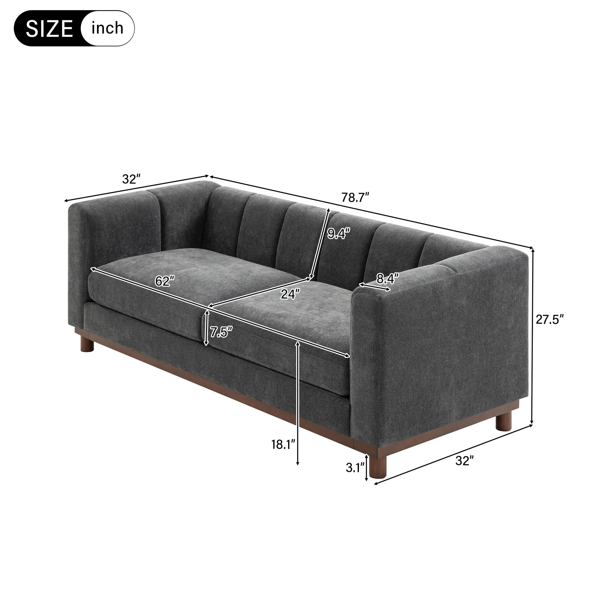 Soft Loveseat Sofa For Living Room - Image 7