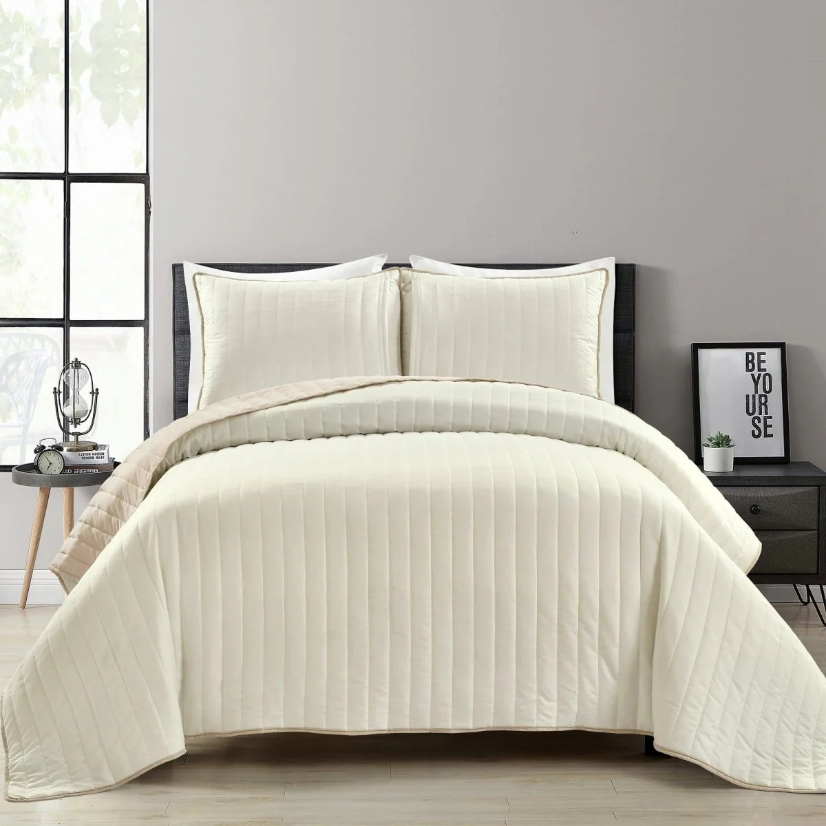 Soft Stripe All Season Quilt/Coverlet Set - Image 11
