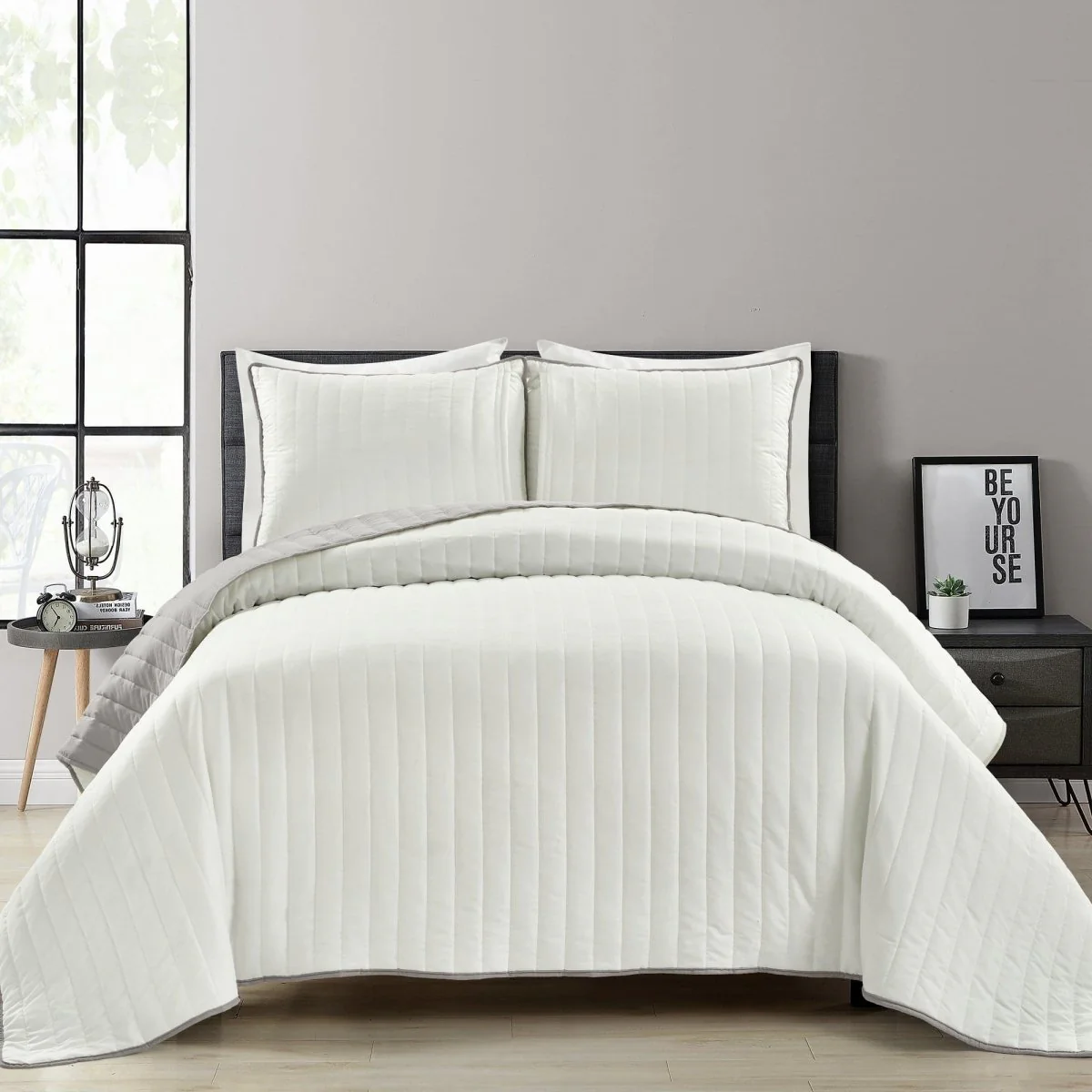 Soft Stripe All Season Quilt/Coverlet Set - Image 12