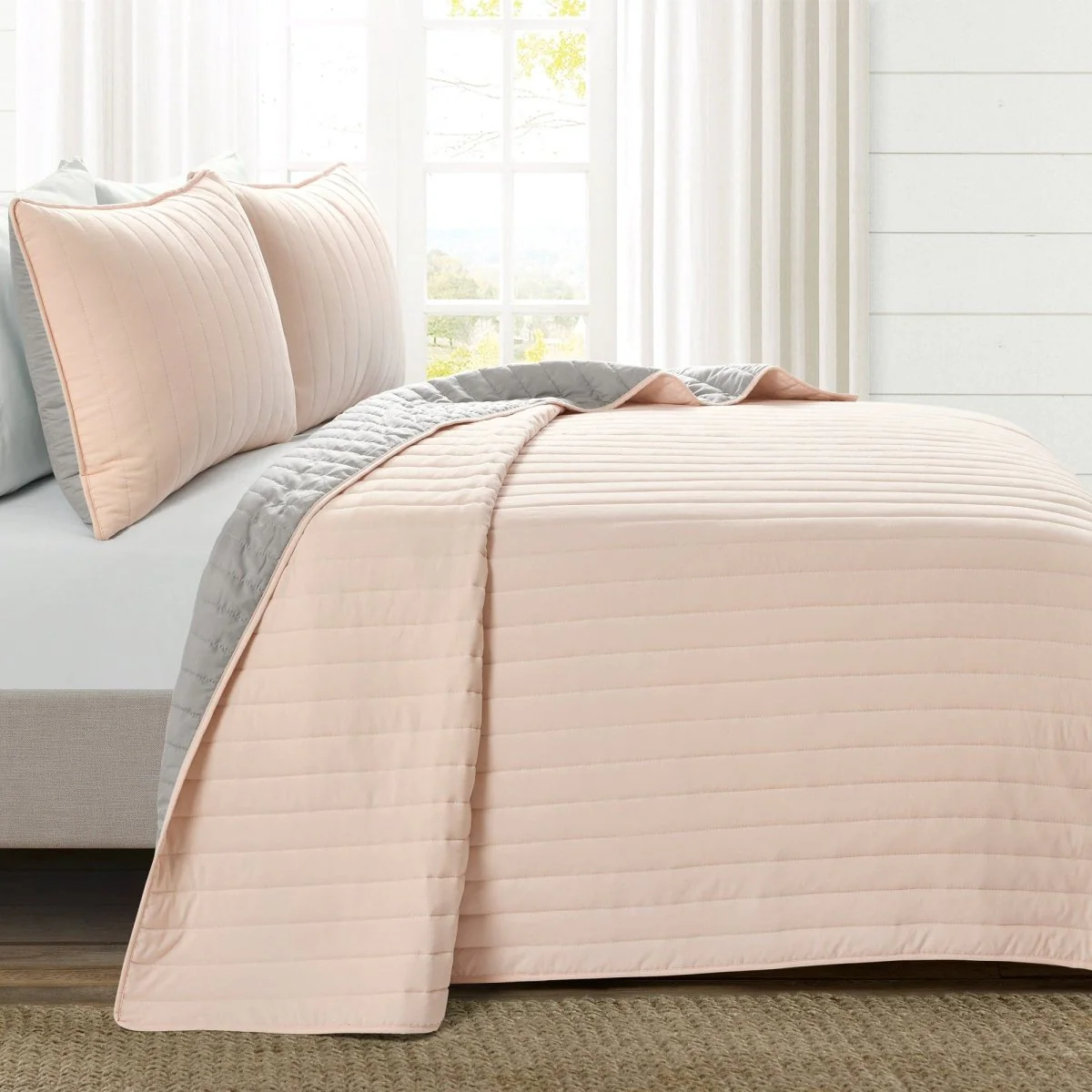 Soft Stripe All Season Quilt/Coverlet Set - Image 13