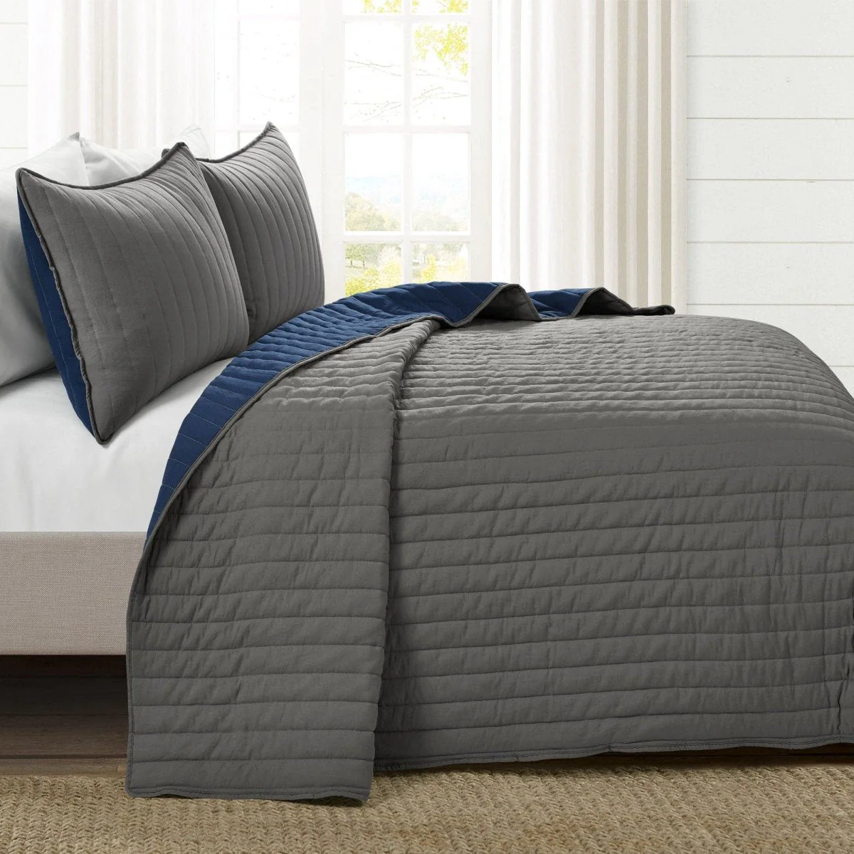 Soft Stripe All Season Quilt/Coverlet Set - Image 14