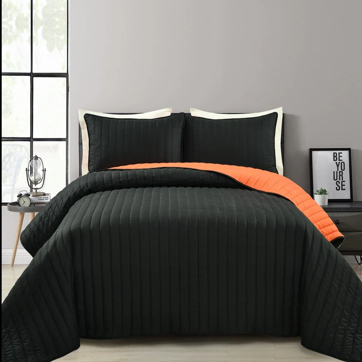 Soft Stripe All Season Quilt/Coverlet Set - Image 3
