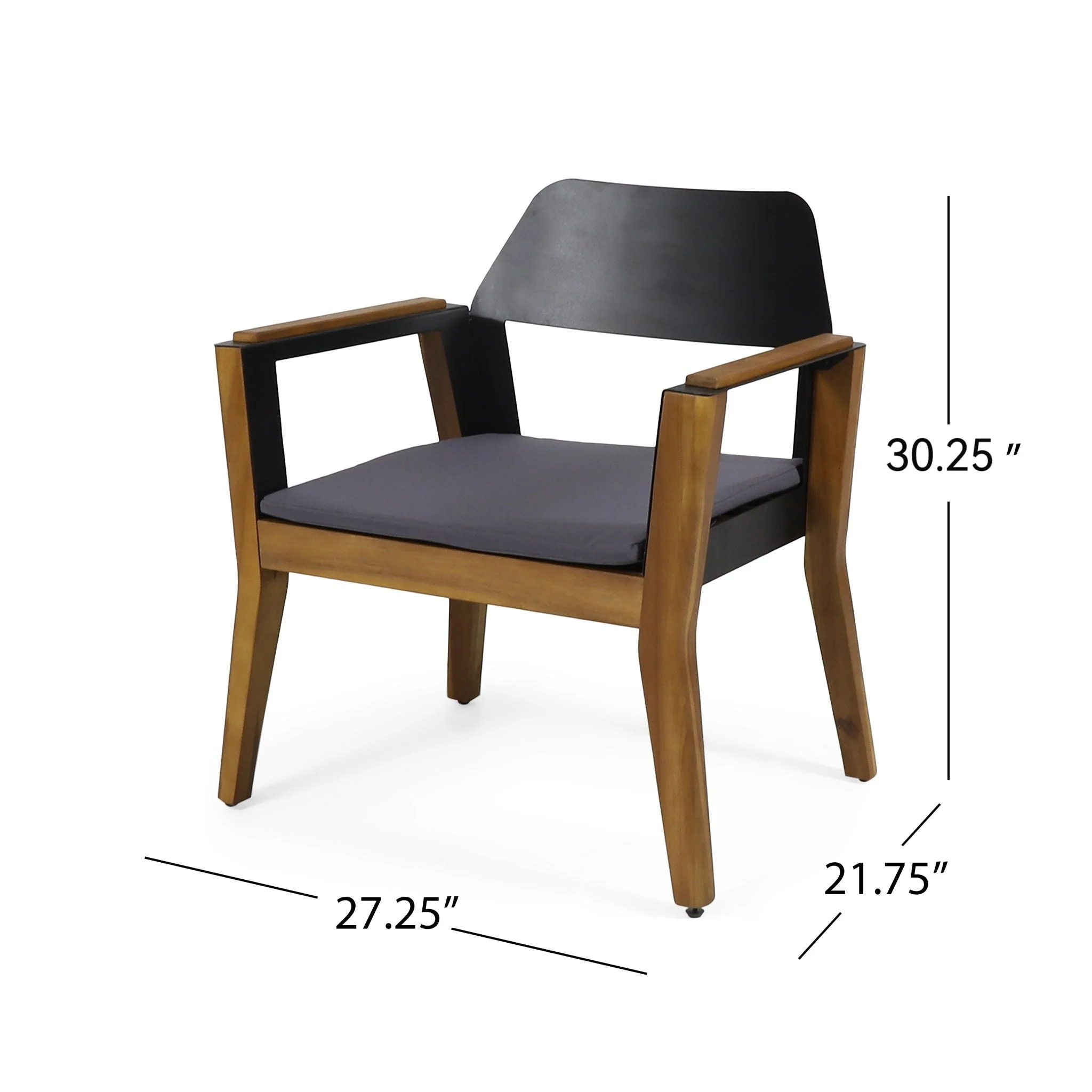 Soho - Transitional Style Outdoor Club Chair (Set of 2) With Cushions - Teak - Image 3
