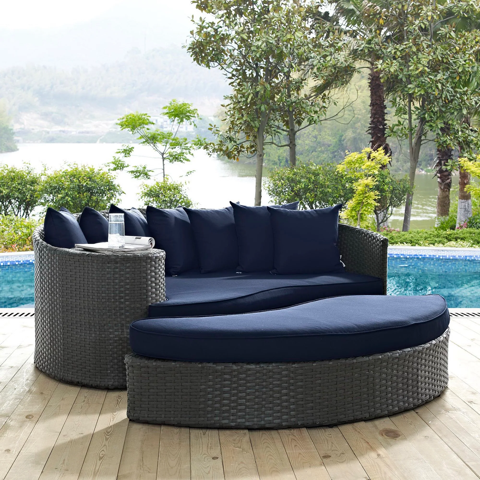 Sojourn Outdoor Patio Sunbrella Daybed by Modway - Image 4