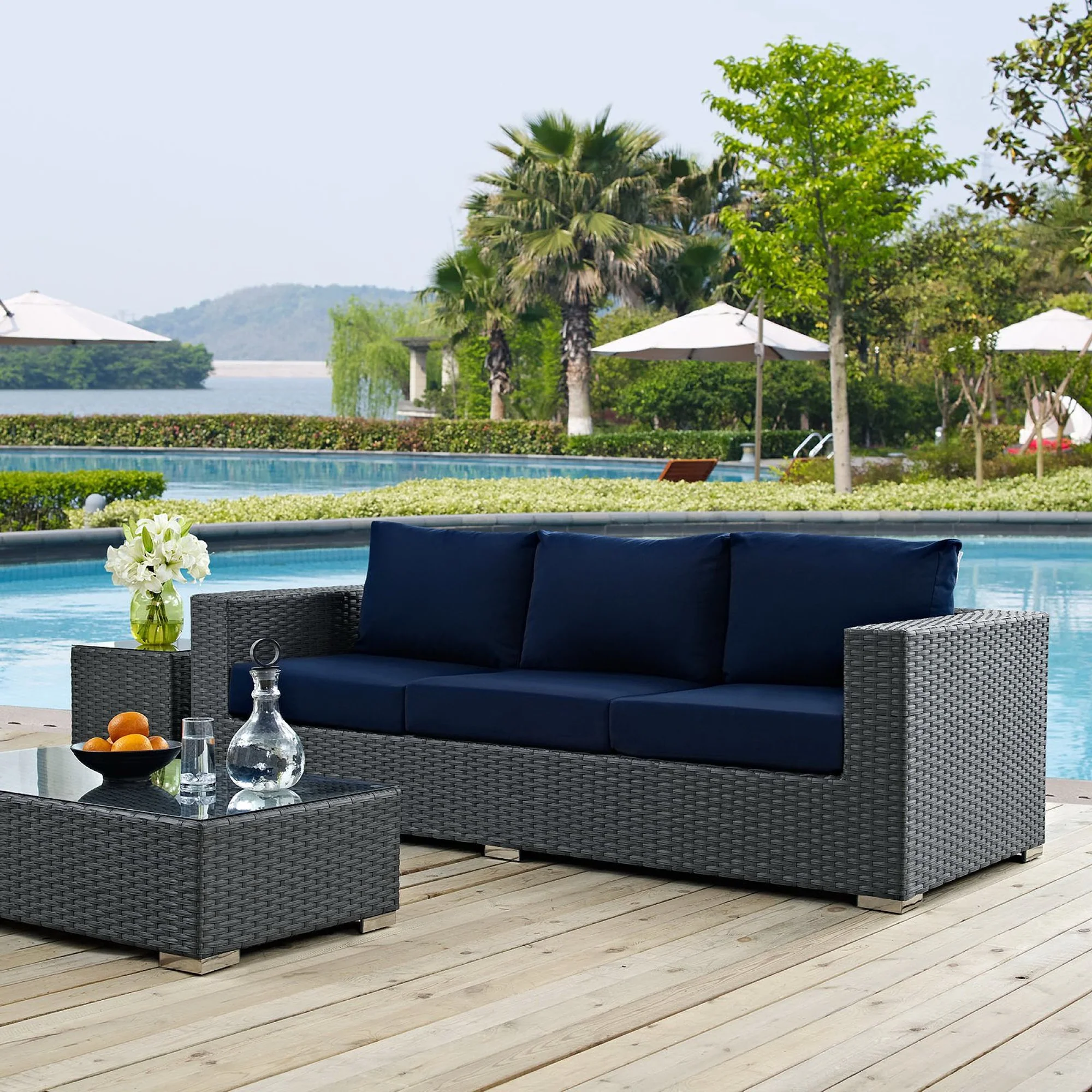 Sojourn Outdoor Patio Sunbrella Sofa by Modway - Image 5