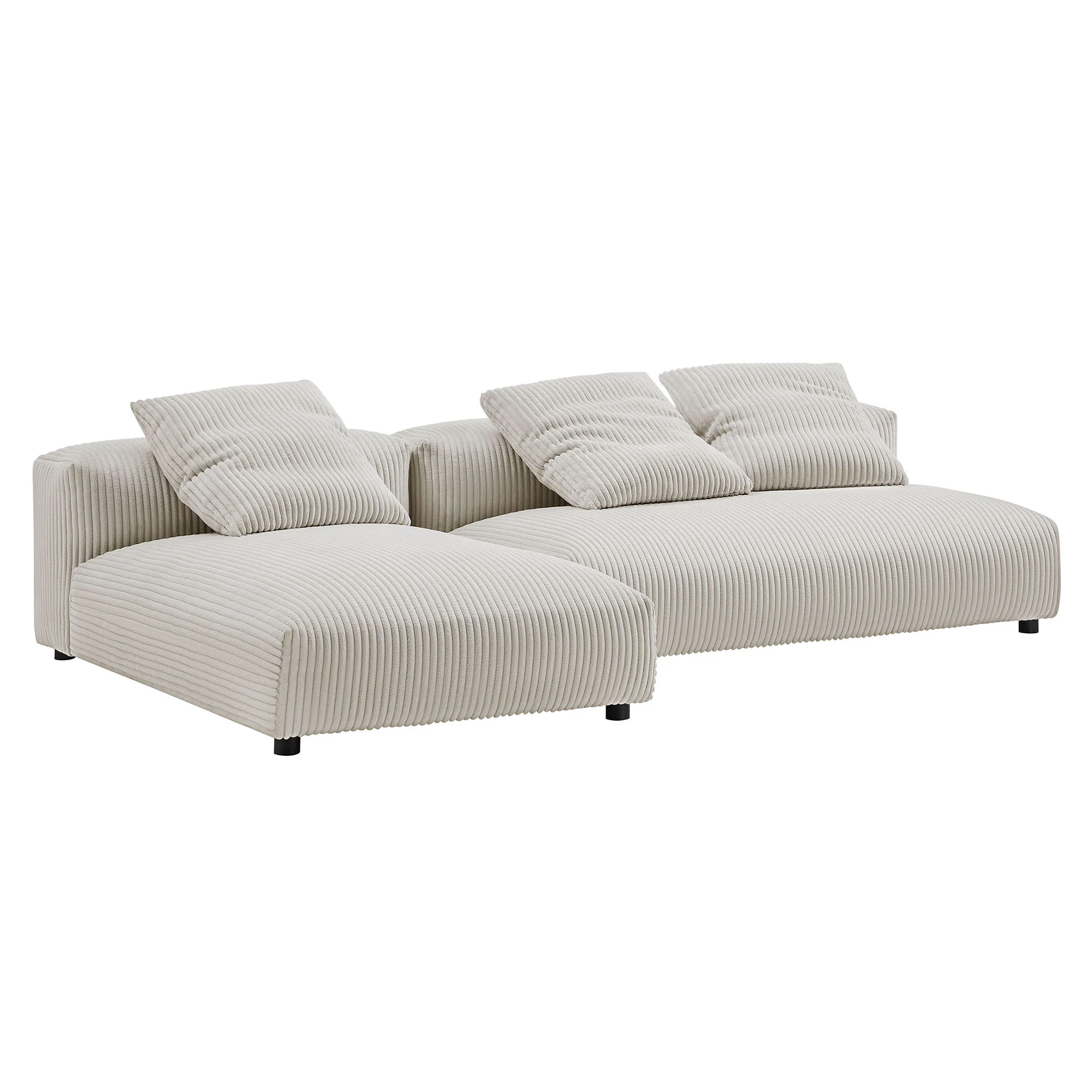 Solace 2-Piece Modular Corduroy Upholstered Sectional Sofa with Chaise - Image 12