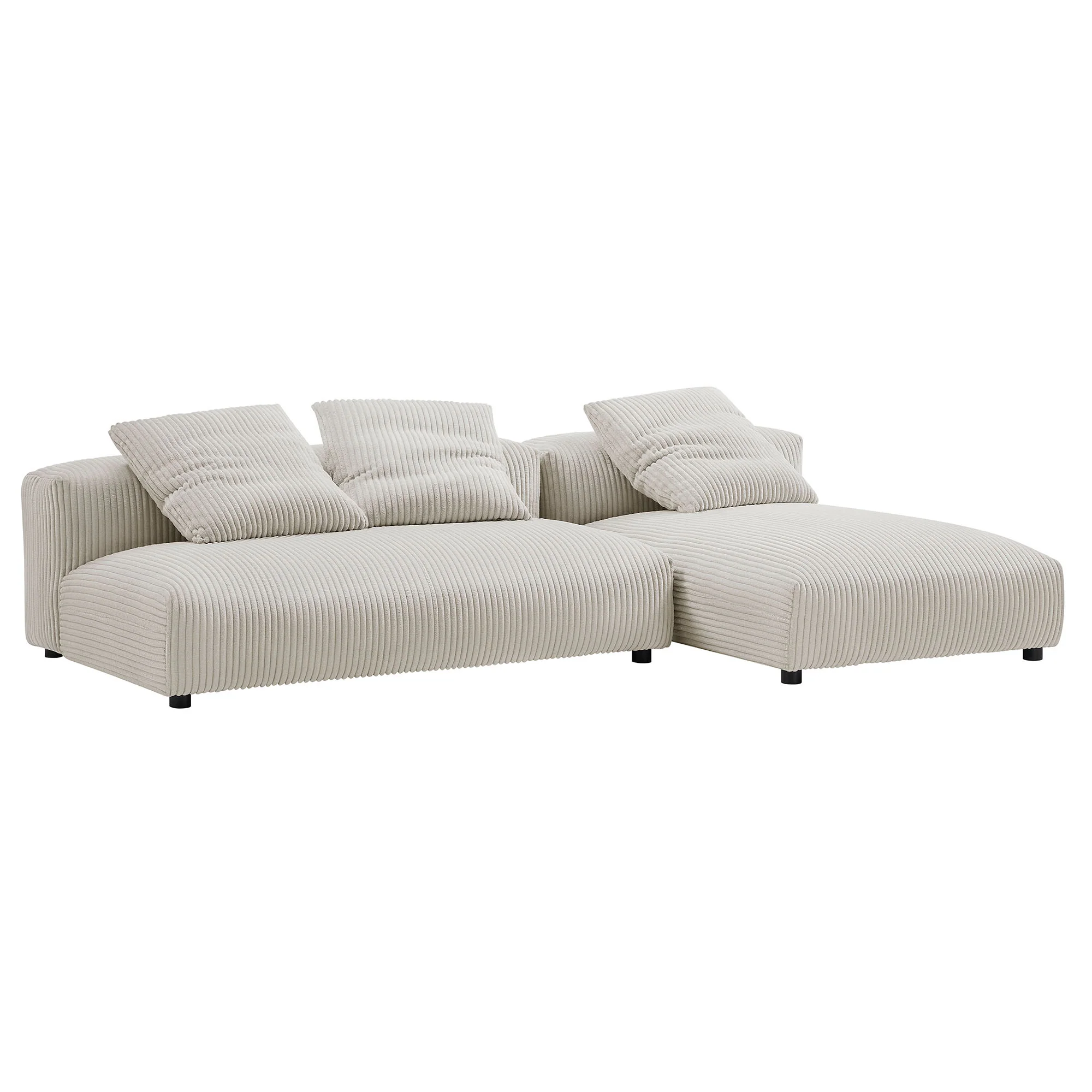 Solace 2-Piece Modular Corduroy Upholstered Sectional Sofa with Chaise - Image 14
