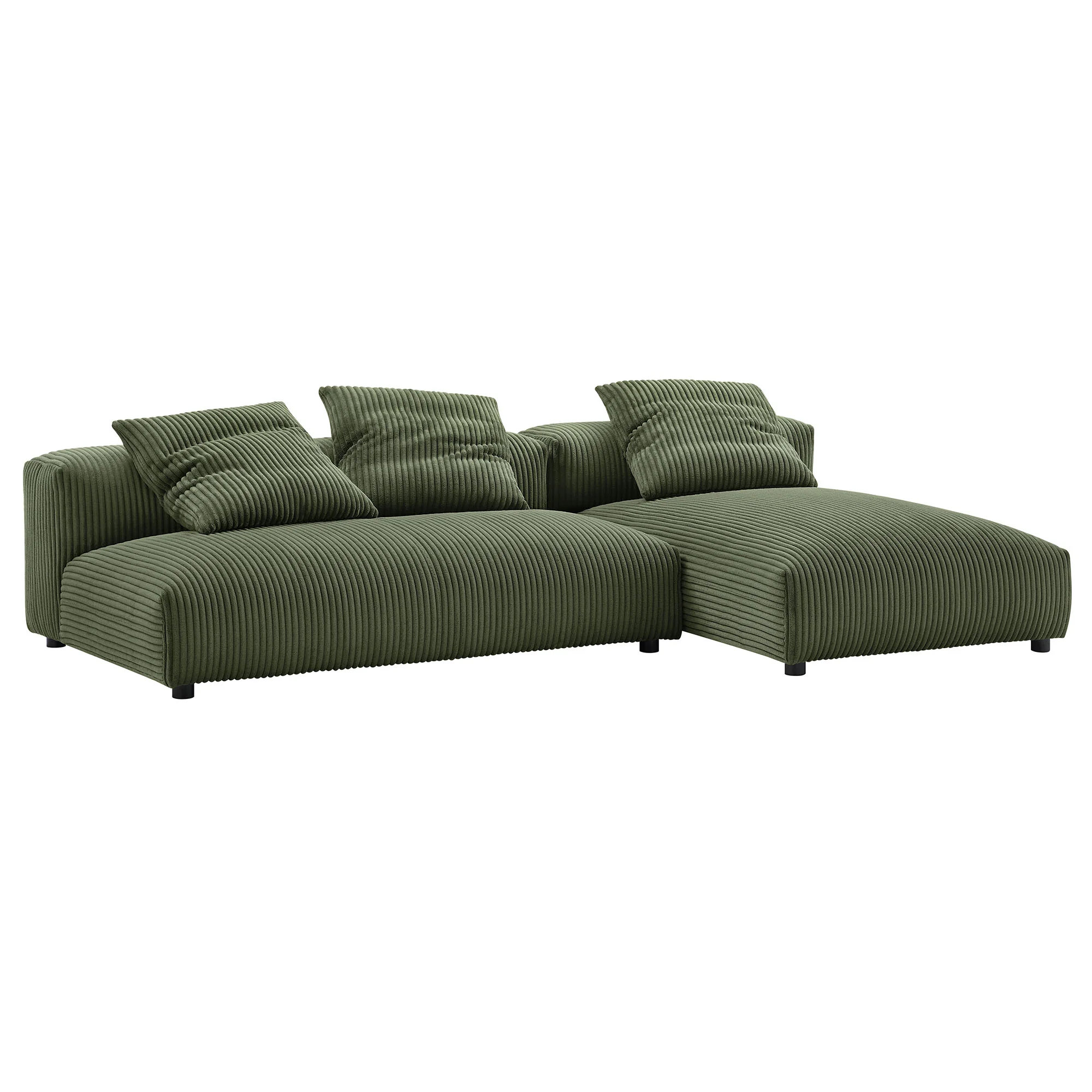 Solace 2-Piece Modular Corduroy Upholstered Sectional Sofa with Chaise - Image 5