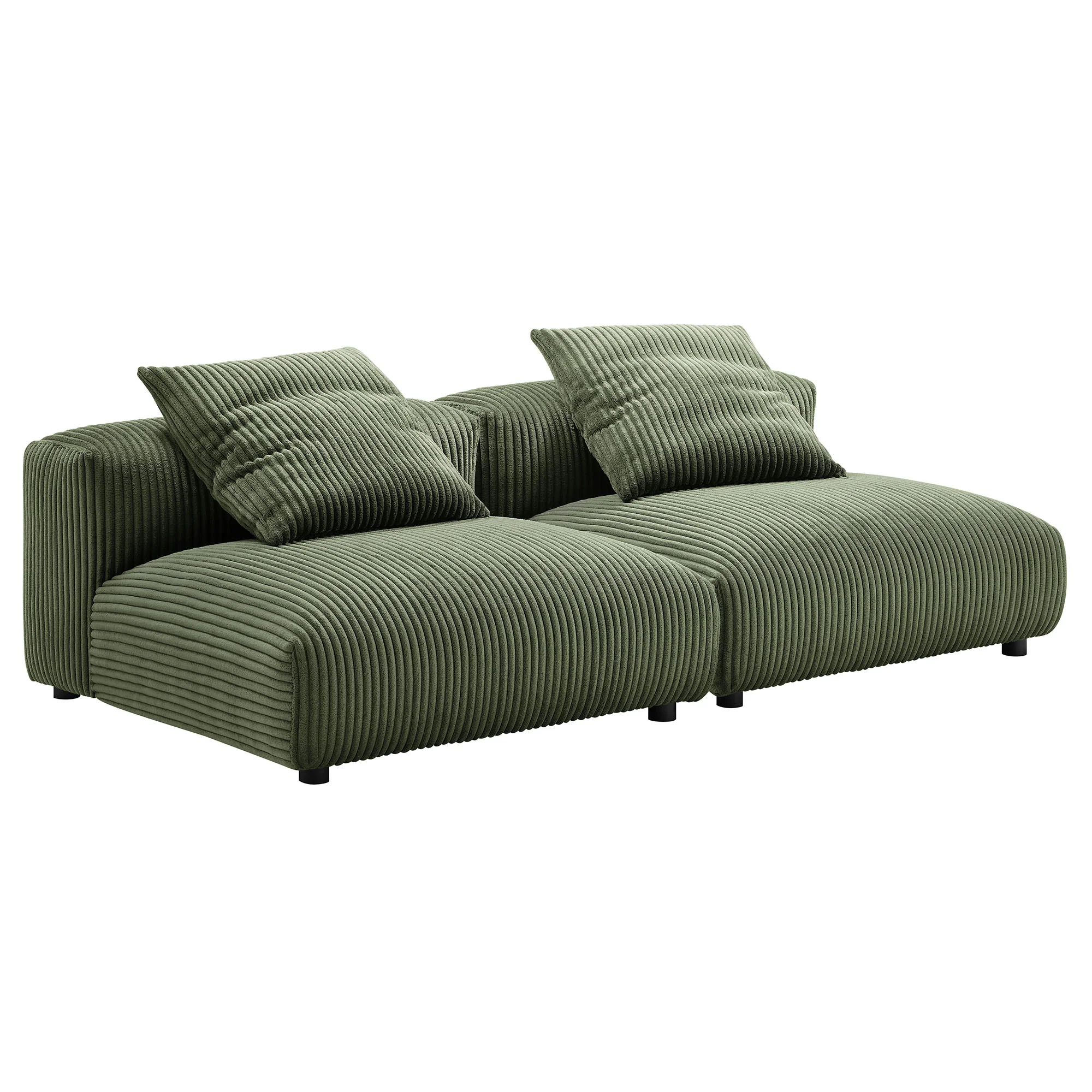 Solace 2-Piece Modular Corduroy Upholstered Sofa by Modway - Image 14