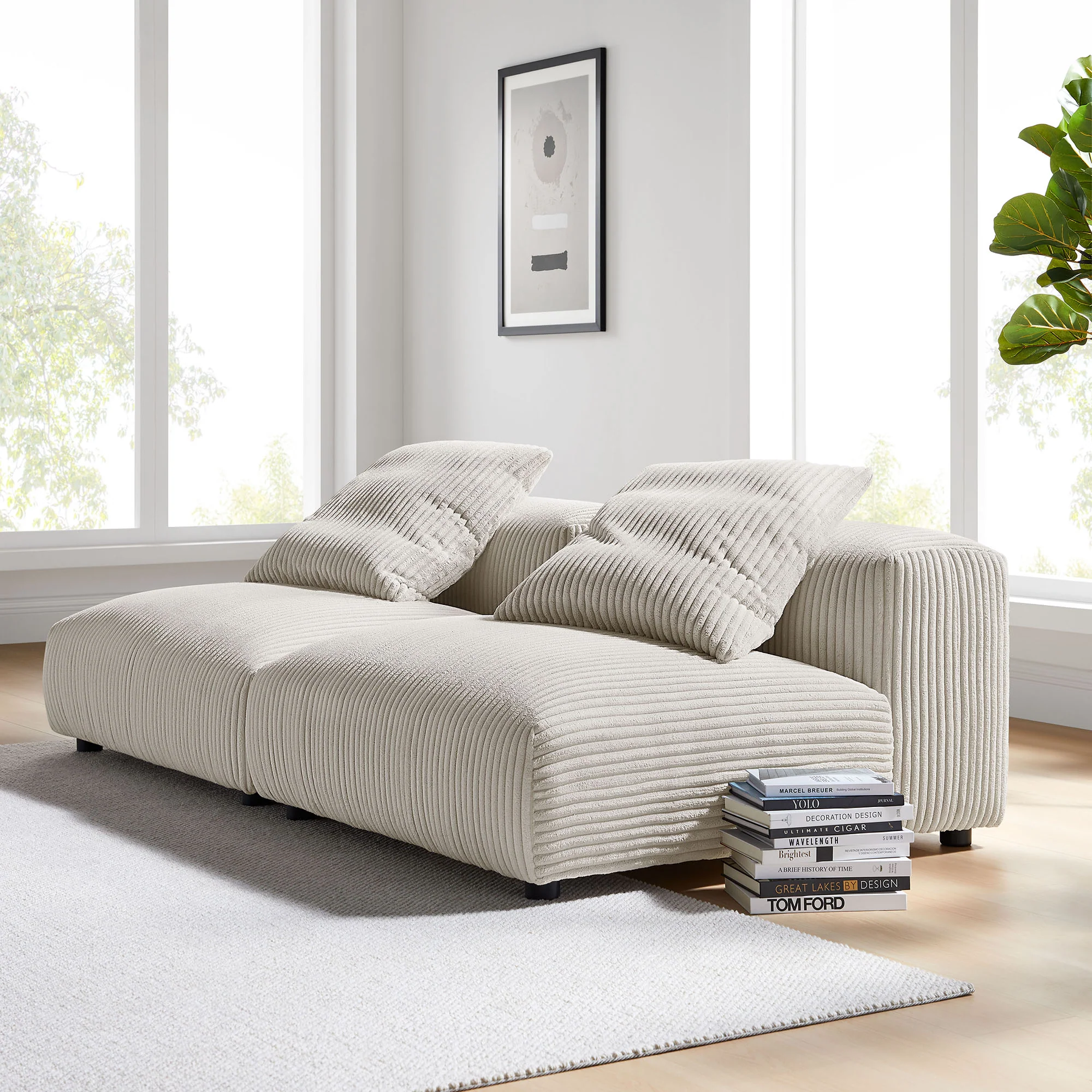 Solace 2-Piece Modular Corduroy Upholstered Sofa by Modway - Image 7