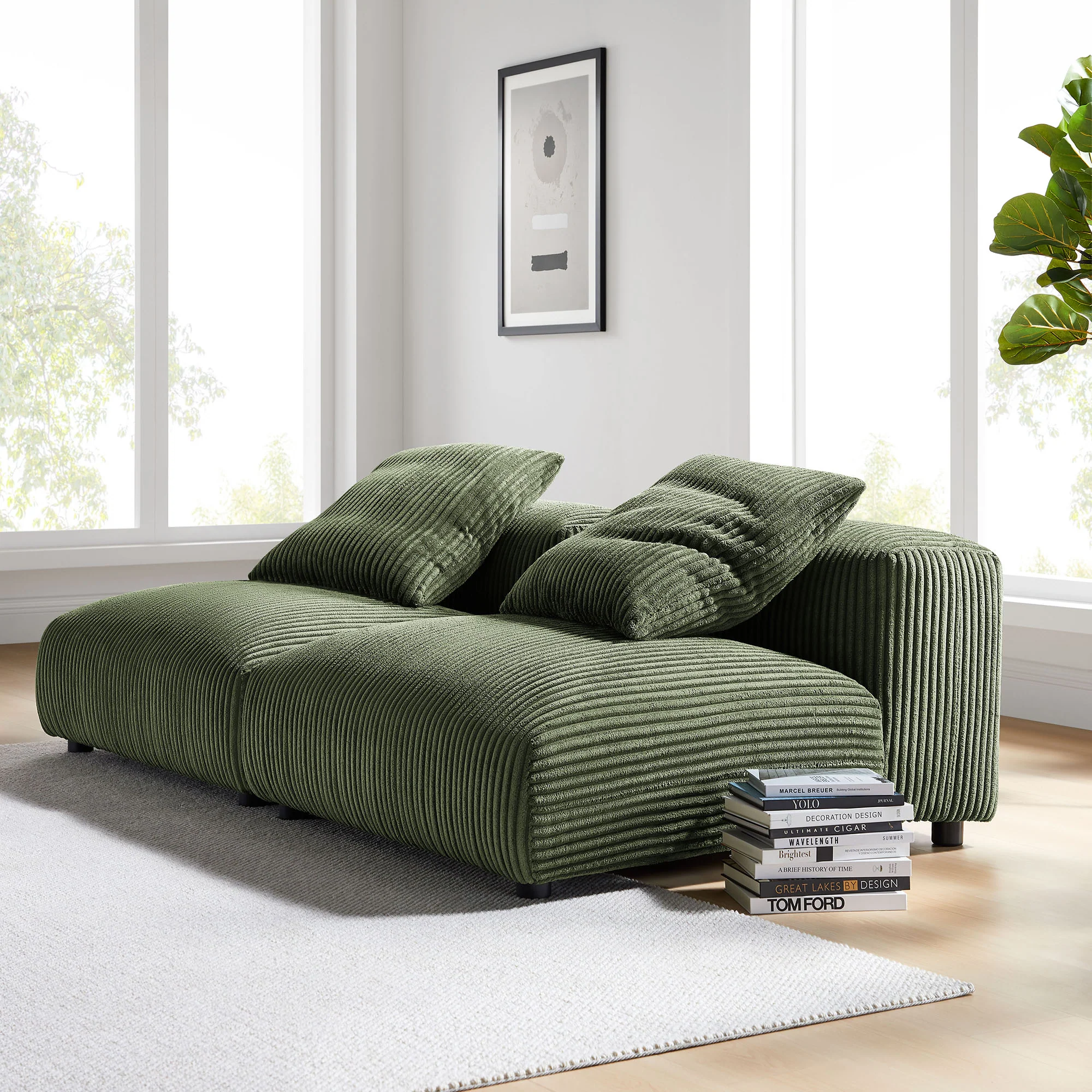 Solace 2-Piece Modular Corduroy Upholstered Sofa by Modway - Image 8