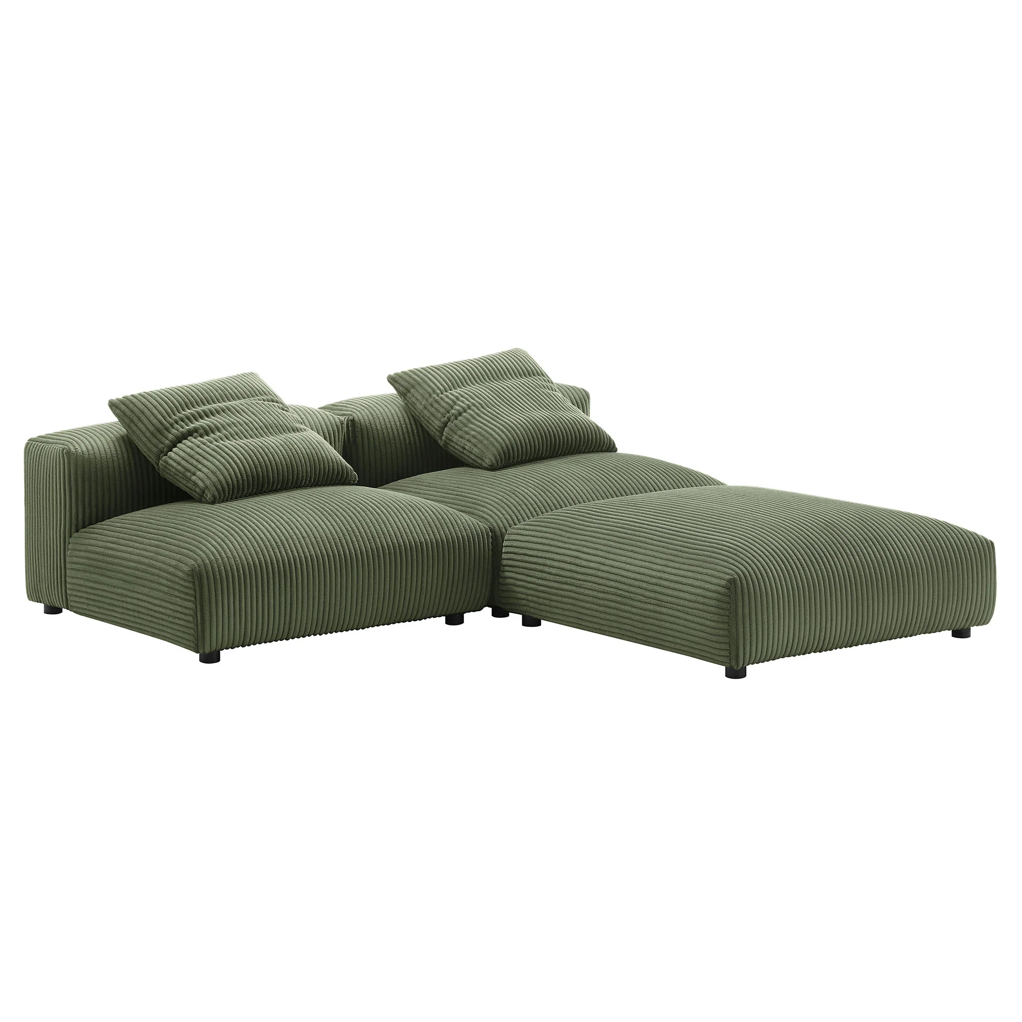 Solace 3-Piece Modular Corduroy Upholstered Sectional Sofa by Modway - Image 10