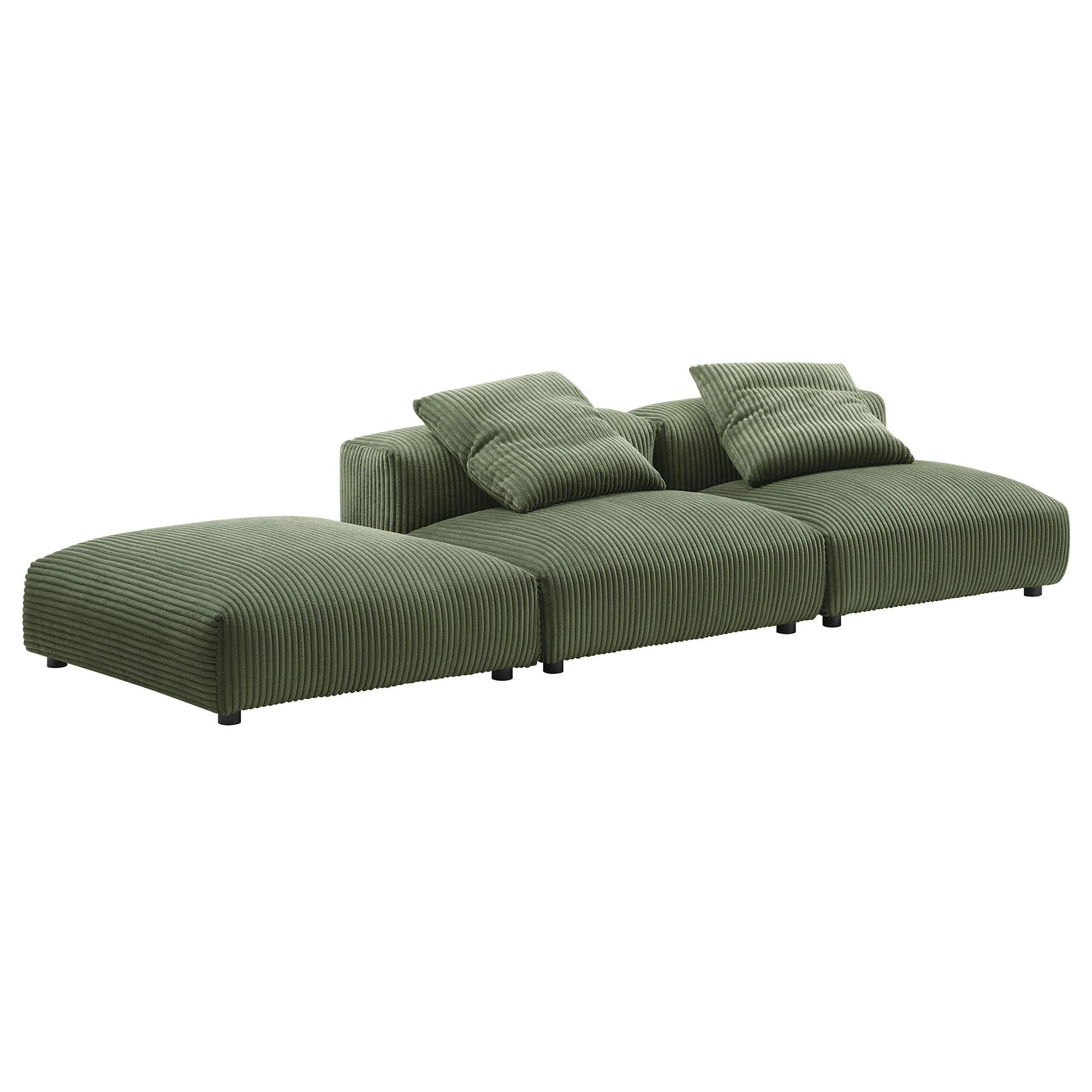 Solace 3-Piece Modular Corduroy Upholstered Sectional Sofa by Modway - Image 11