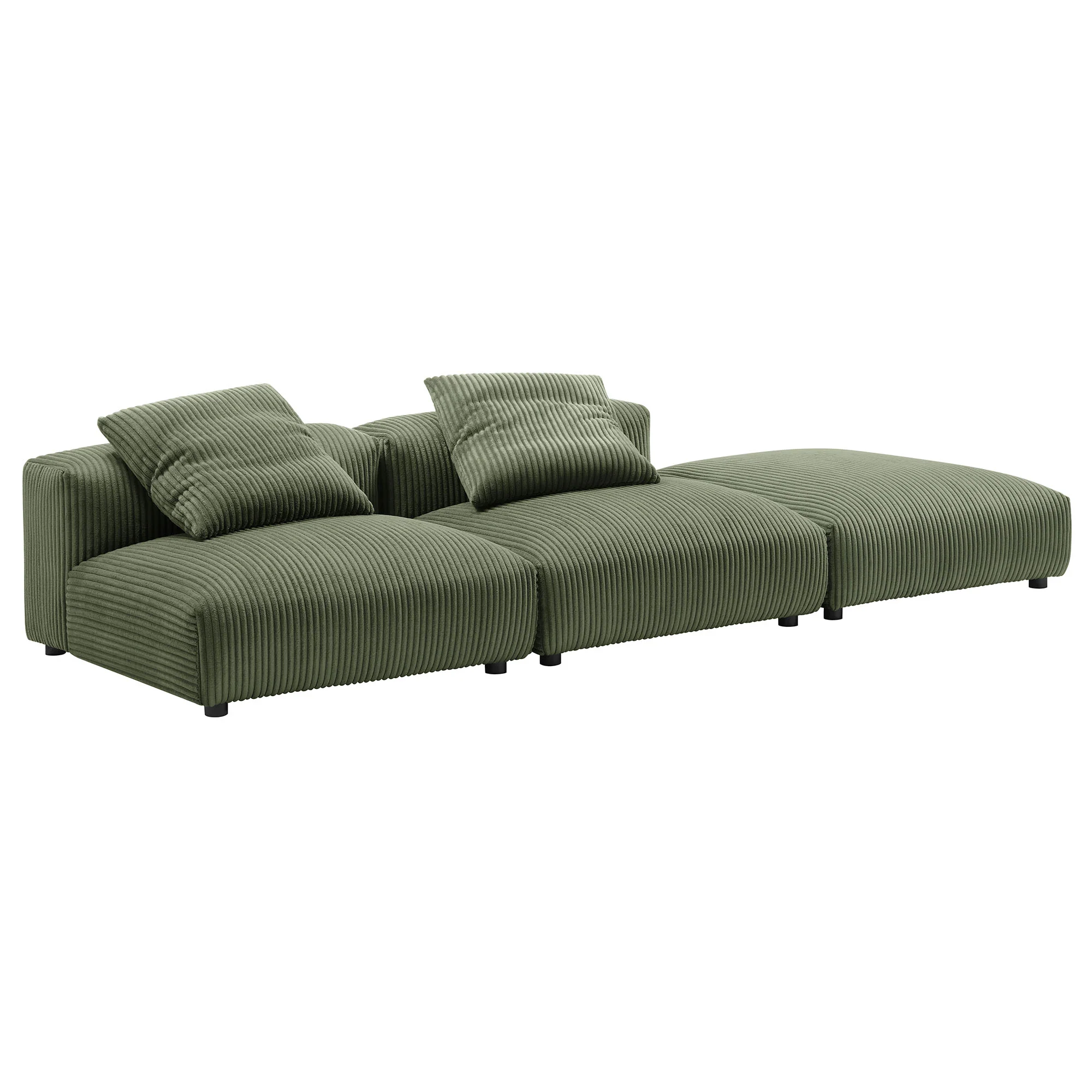 Solace 3-Piece Modular Corduroy Upholstered Sectional Sofa by Modway - Image 12