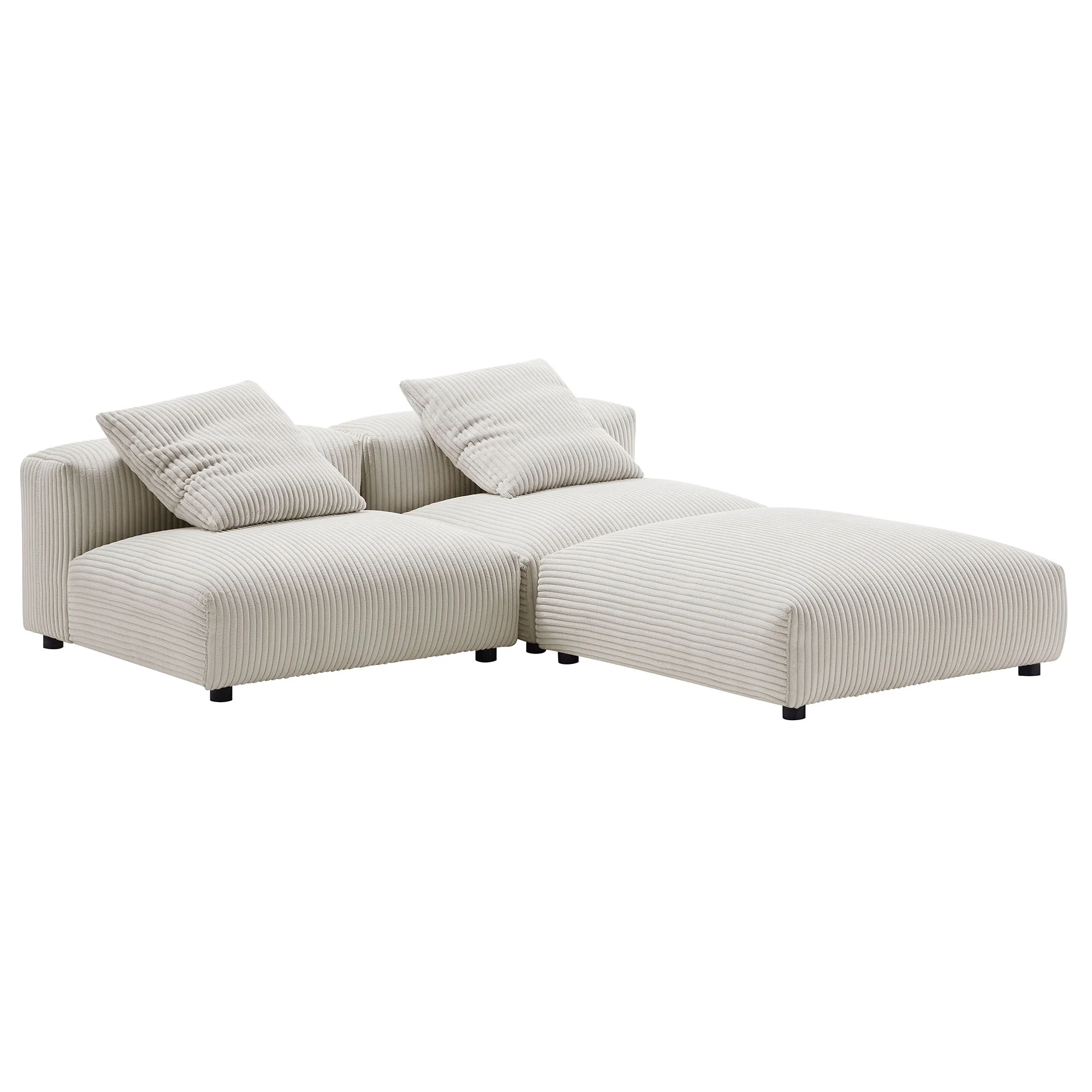 Solace 3-Piece Modular Corduroy Upholstered Sectional Sofa by Modway - Image 5