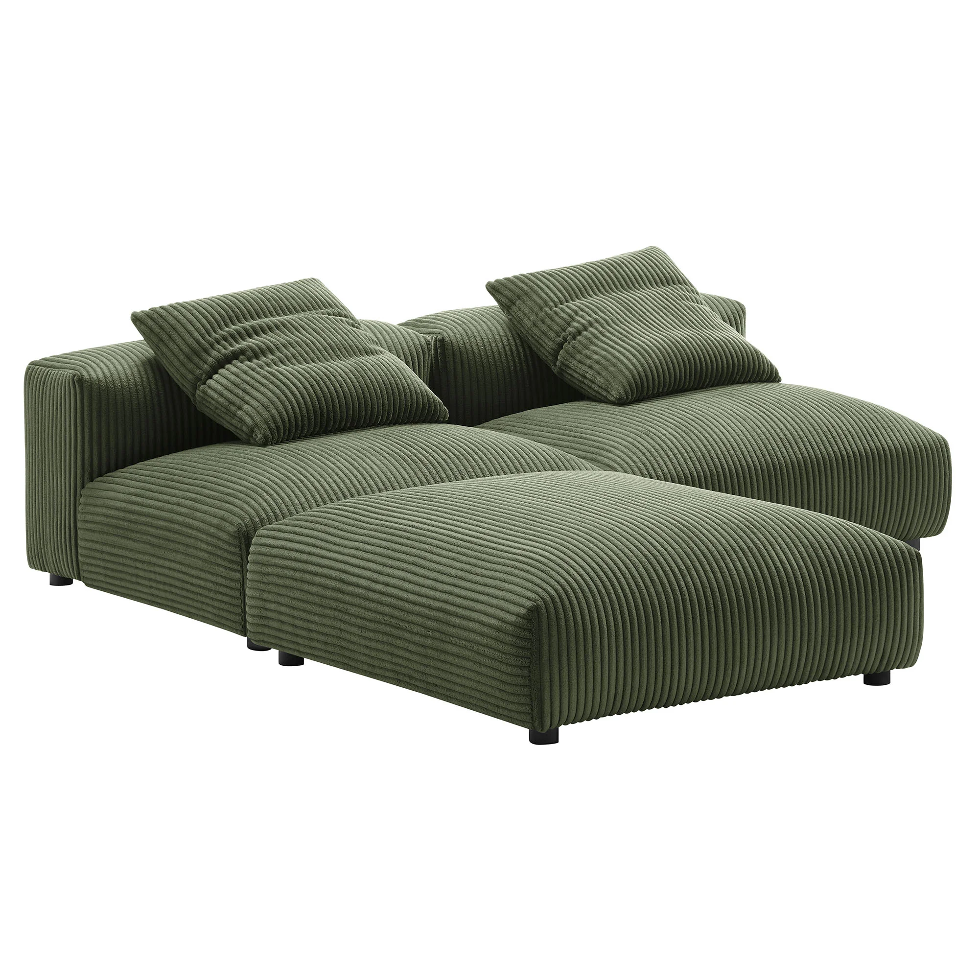 Solace 3-Piece Modular Corduroy Upholstered Sectional Sofa by Modway - Image 9
