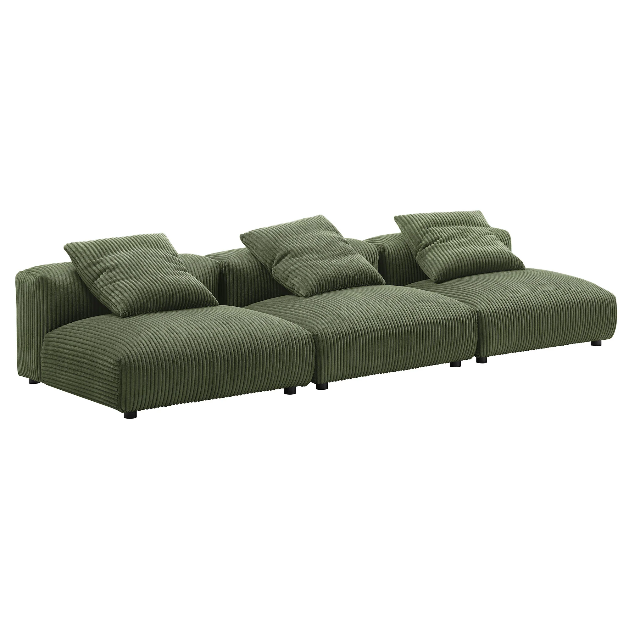 Solace 3-Piece Modular Corduroy Upholstered Sofa by Modway - Image 14