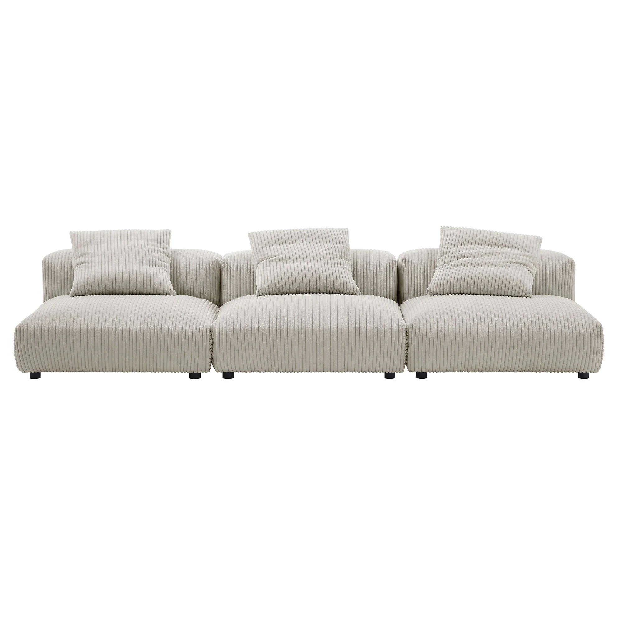 Solace 3-Piece Modular Corduroy Upholstered Sofa by Modway - Image 5