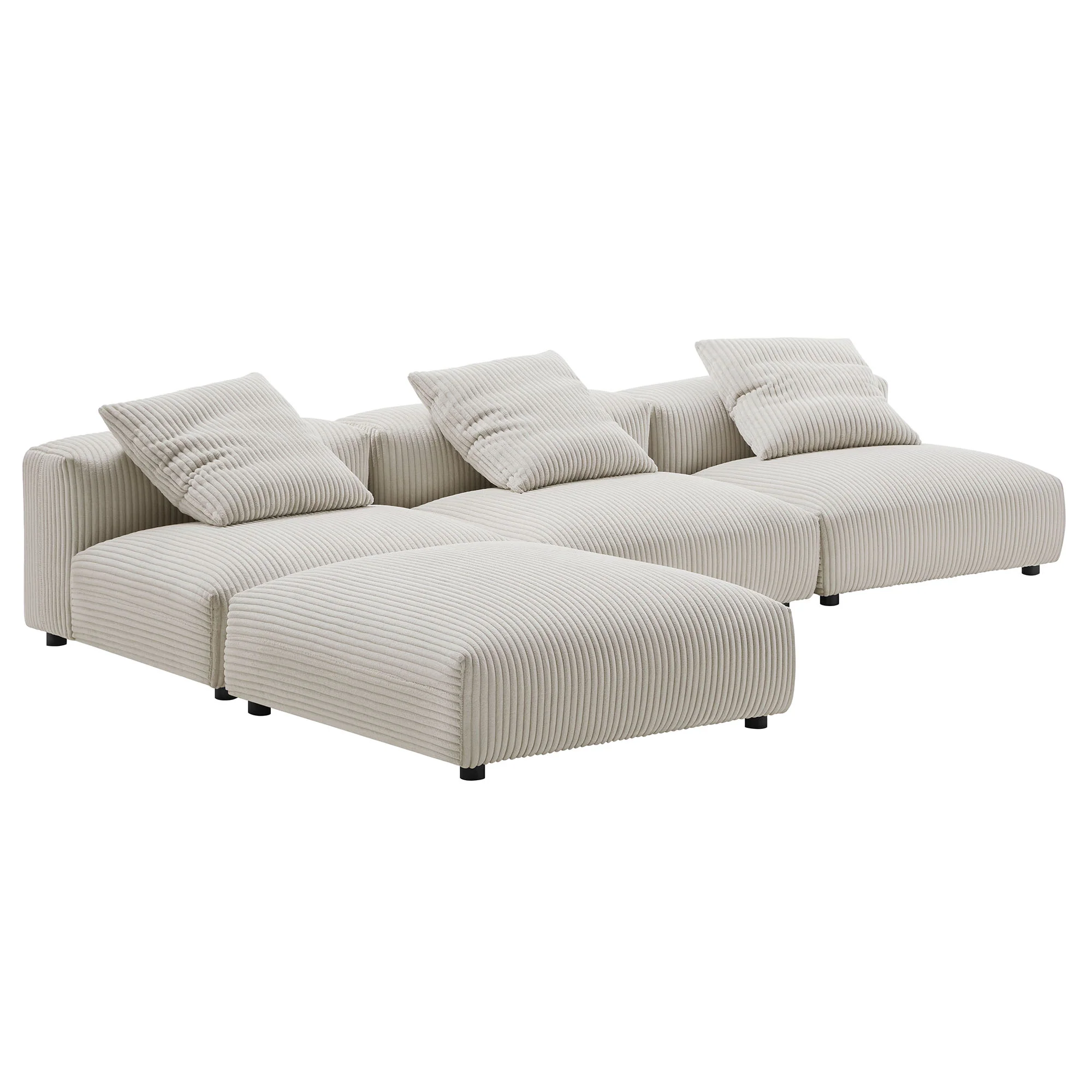 Solace 4-Piece Modular Corduroy Upholstered Sectional Sofa by Modway - Image 11
