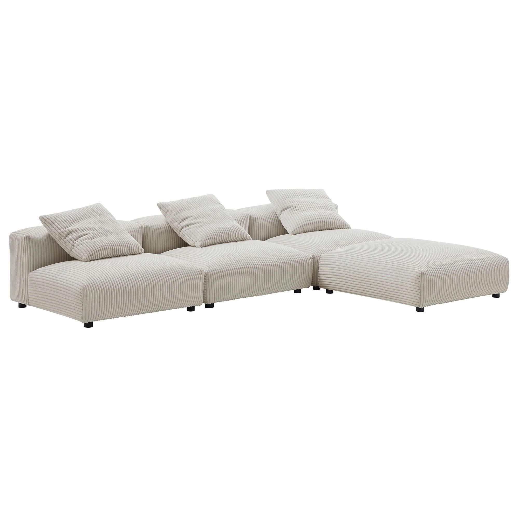 Solace 4-Piece Modular Corduroy Upholstered Sectional Sofa by Modway - Image 12