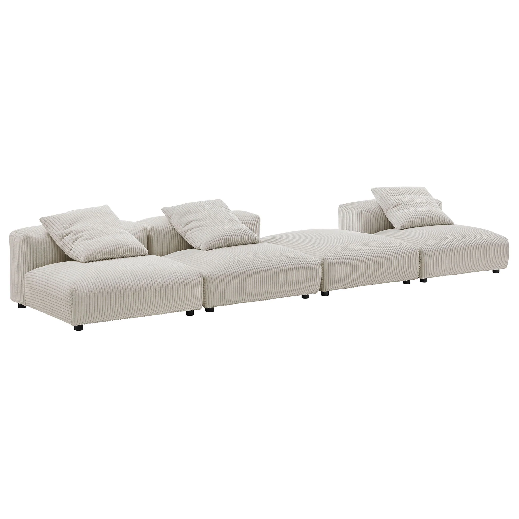 Solace 4-Piece Modular Corduroy Upholstered Sectional Sofa by Modway - Image 14