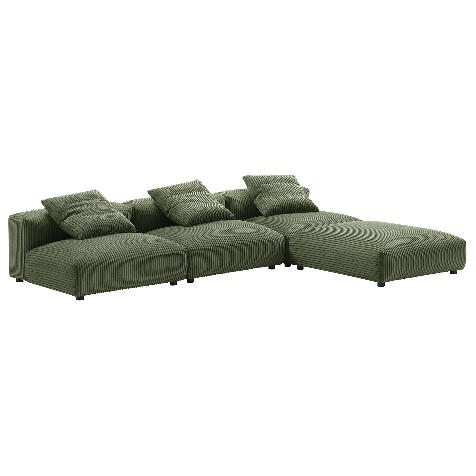 Solace 4-Piece Modular Corduroy Upholstered Sectional Sofa by Modway - Image 3