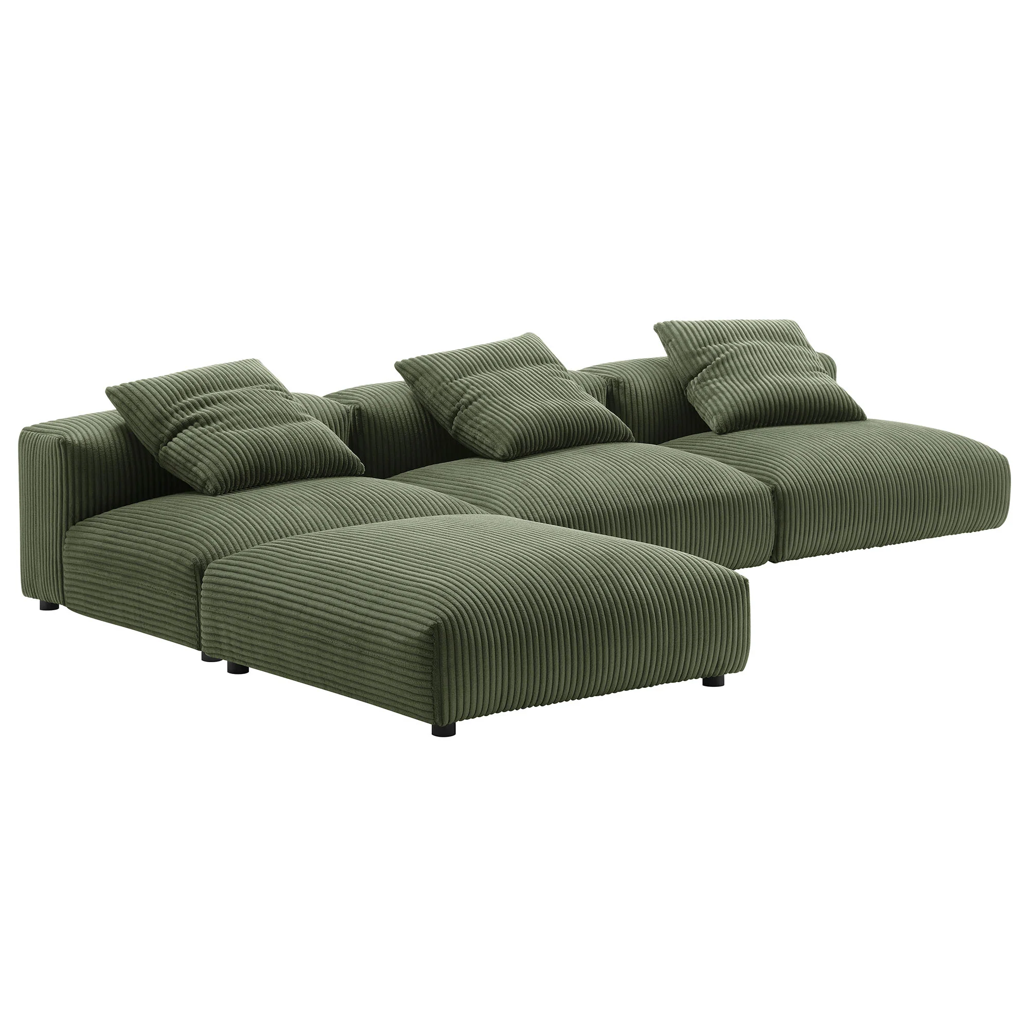 Solace 4-Piece Modular Corduroy Upholstered Sectional Sofa by Modway - Image 4