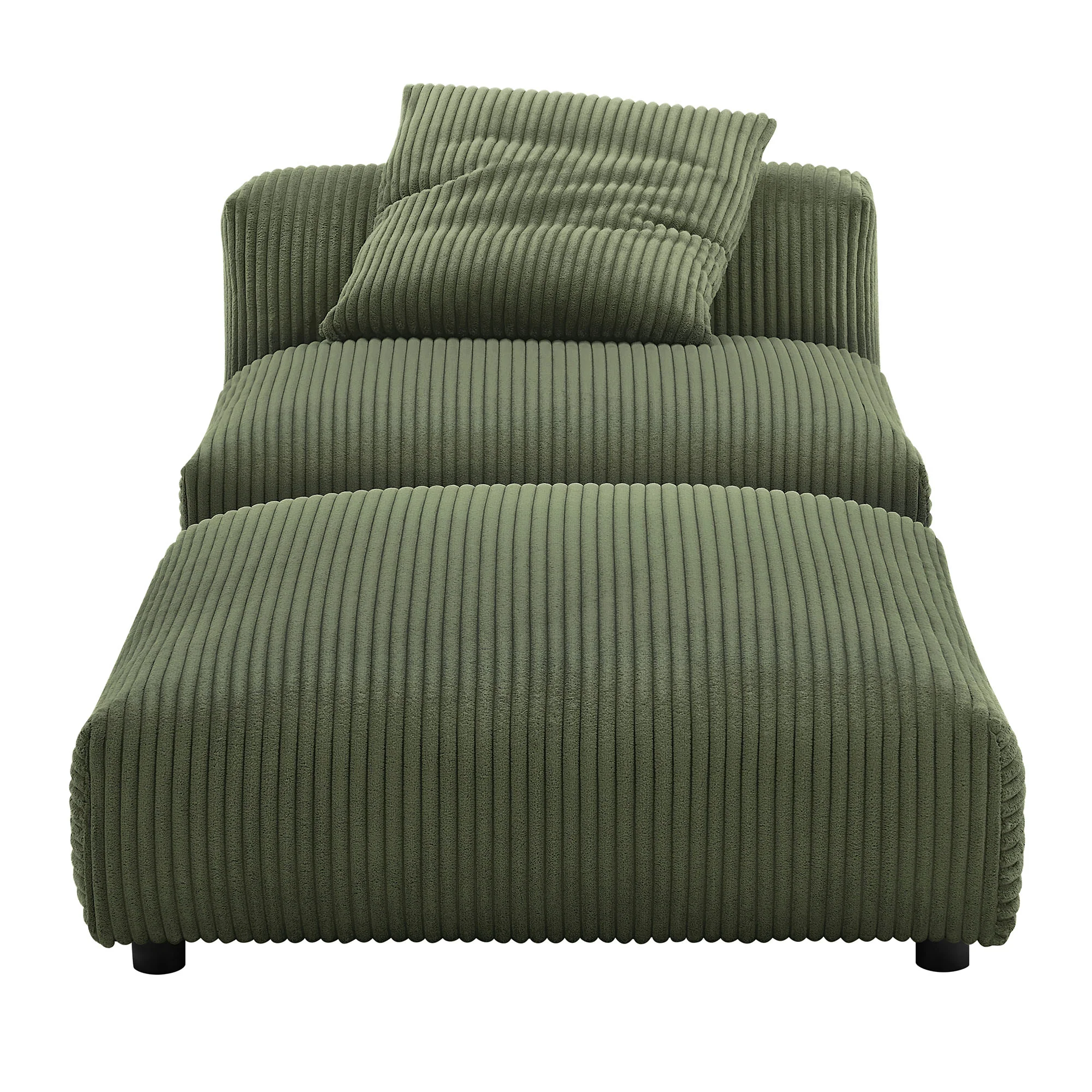 Solace Modular Corduroy Upholstered Armless Chair and Ottoman Set by Modway - Image 8