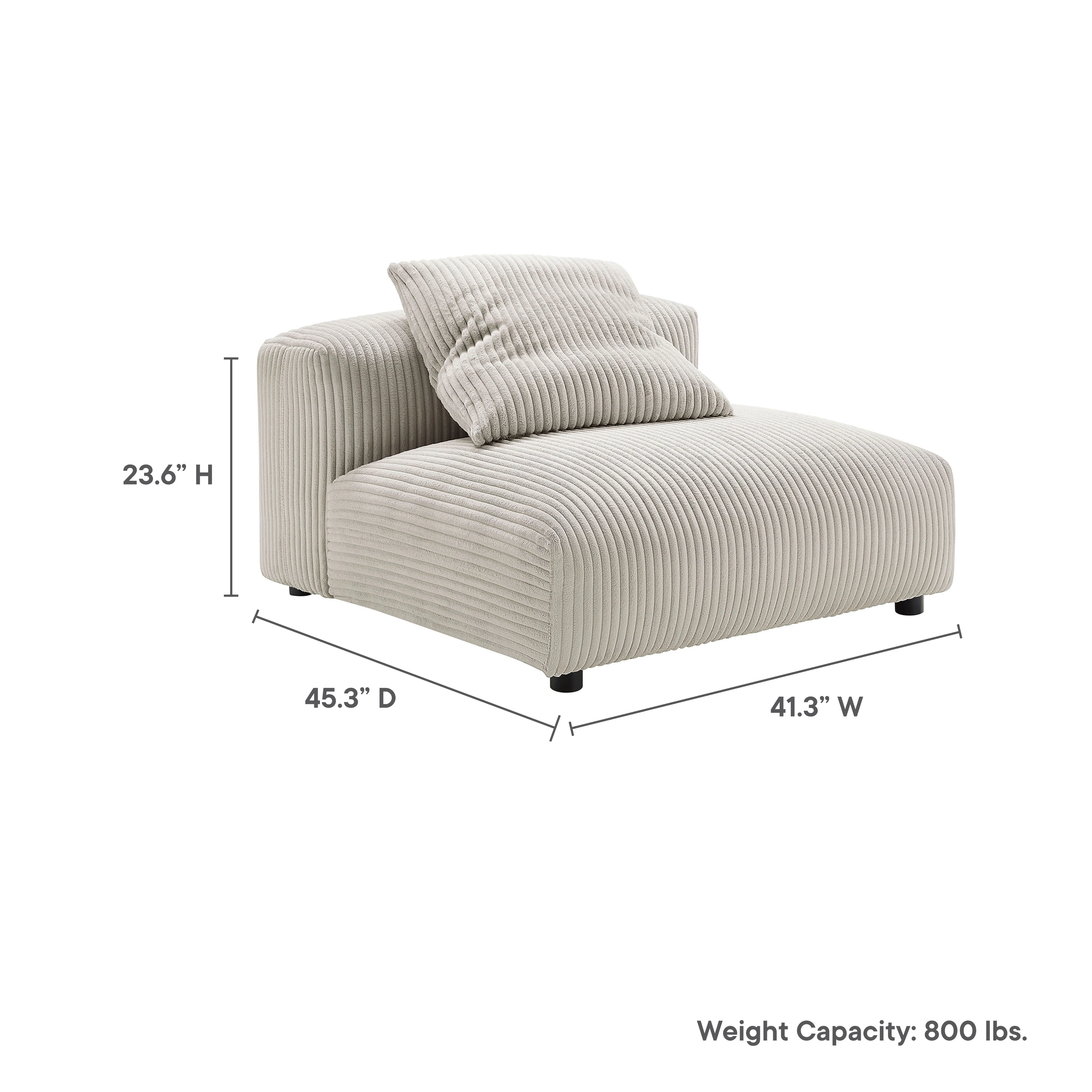 Solace Modular Corduroy Upholstered Armless Chair - Image 13