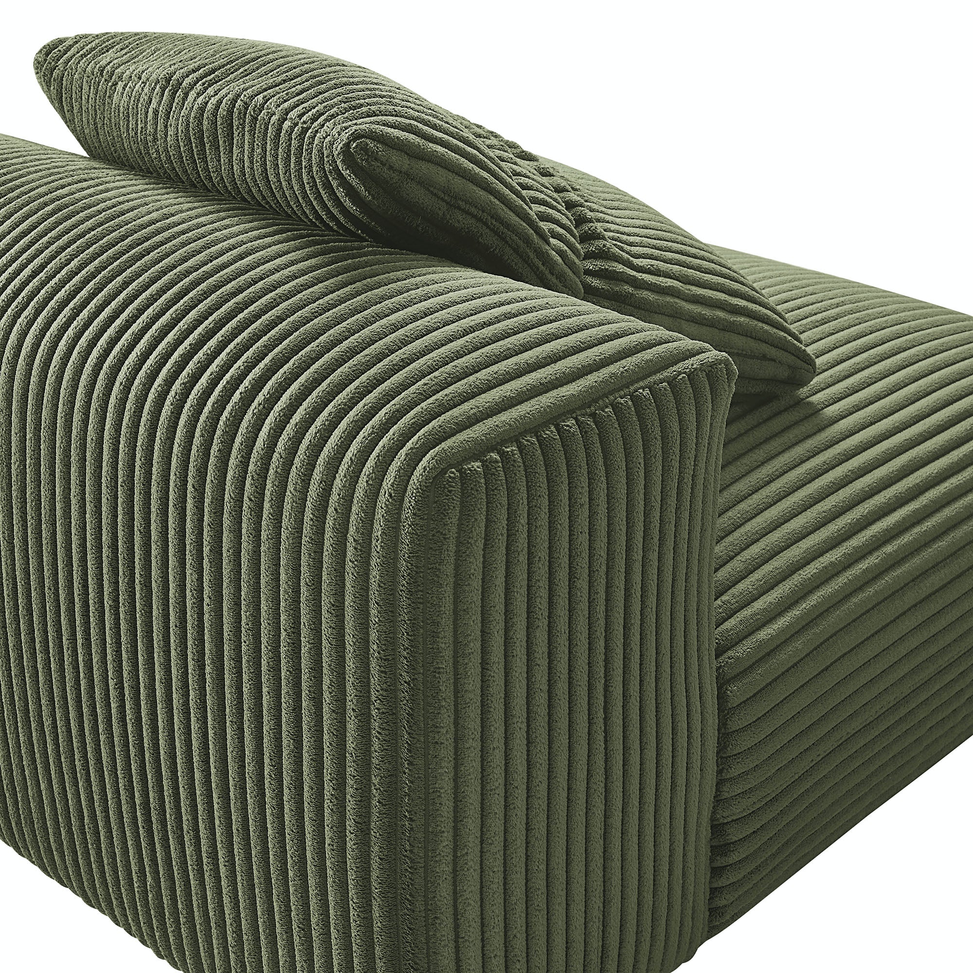Solace Modular Corduroy Upholstered Armless Chair - Image 7