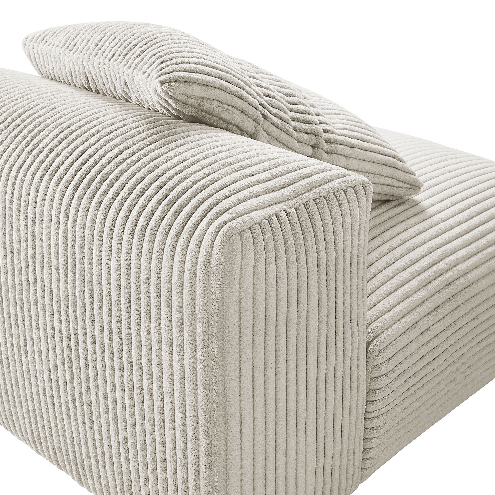 Solace Modular Corduroy Upholstered Armless Chair - Image 8