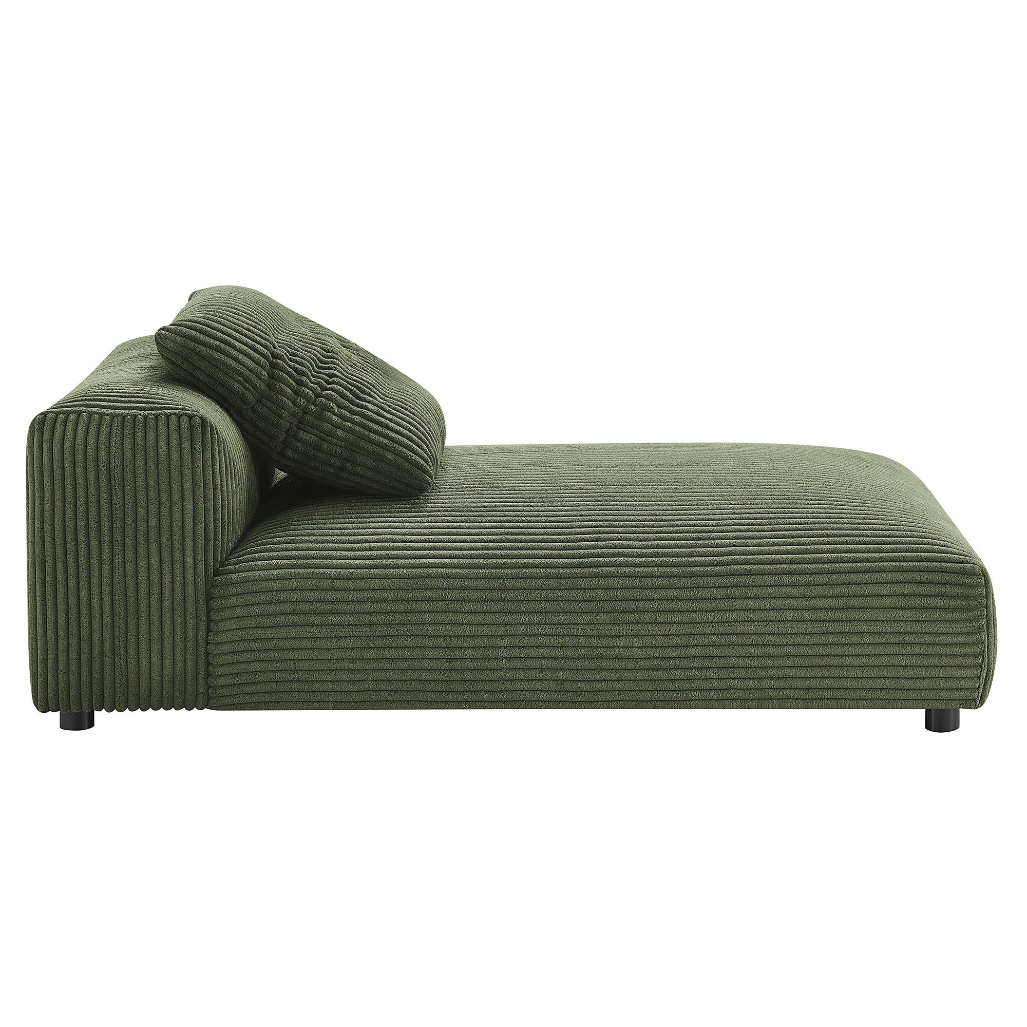 Solace Modular Corduroy Upholstered Armless Chaise Lounge - Image 4