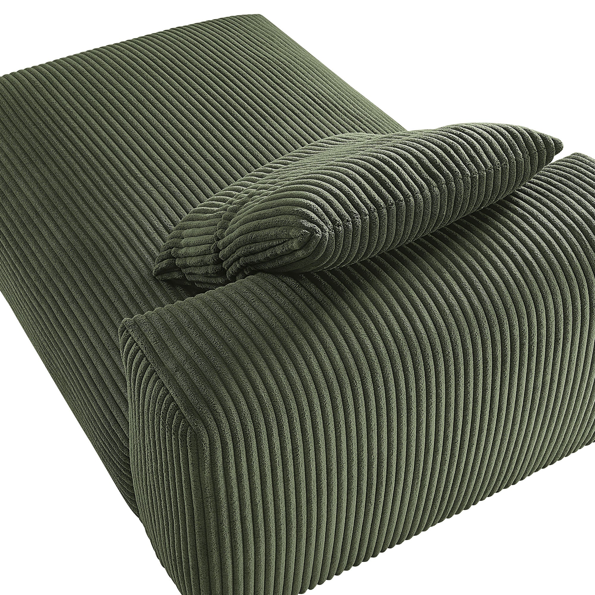 Solace Modular Corduroy Upholstered Armless Chaise Lounge - Image 7