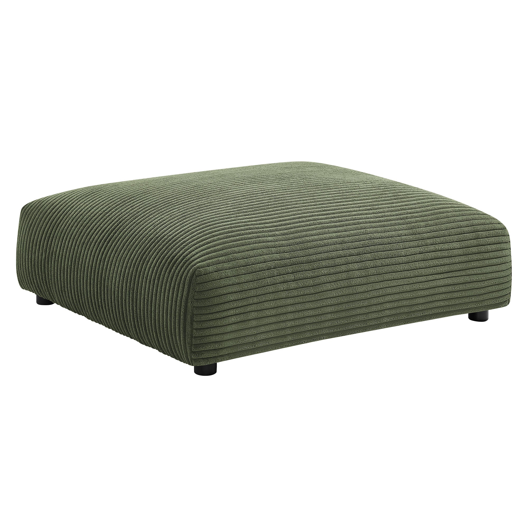 Solace Modular Corduroy Upholstered Armless Loveseat and Ottoman Set - Image 11