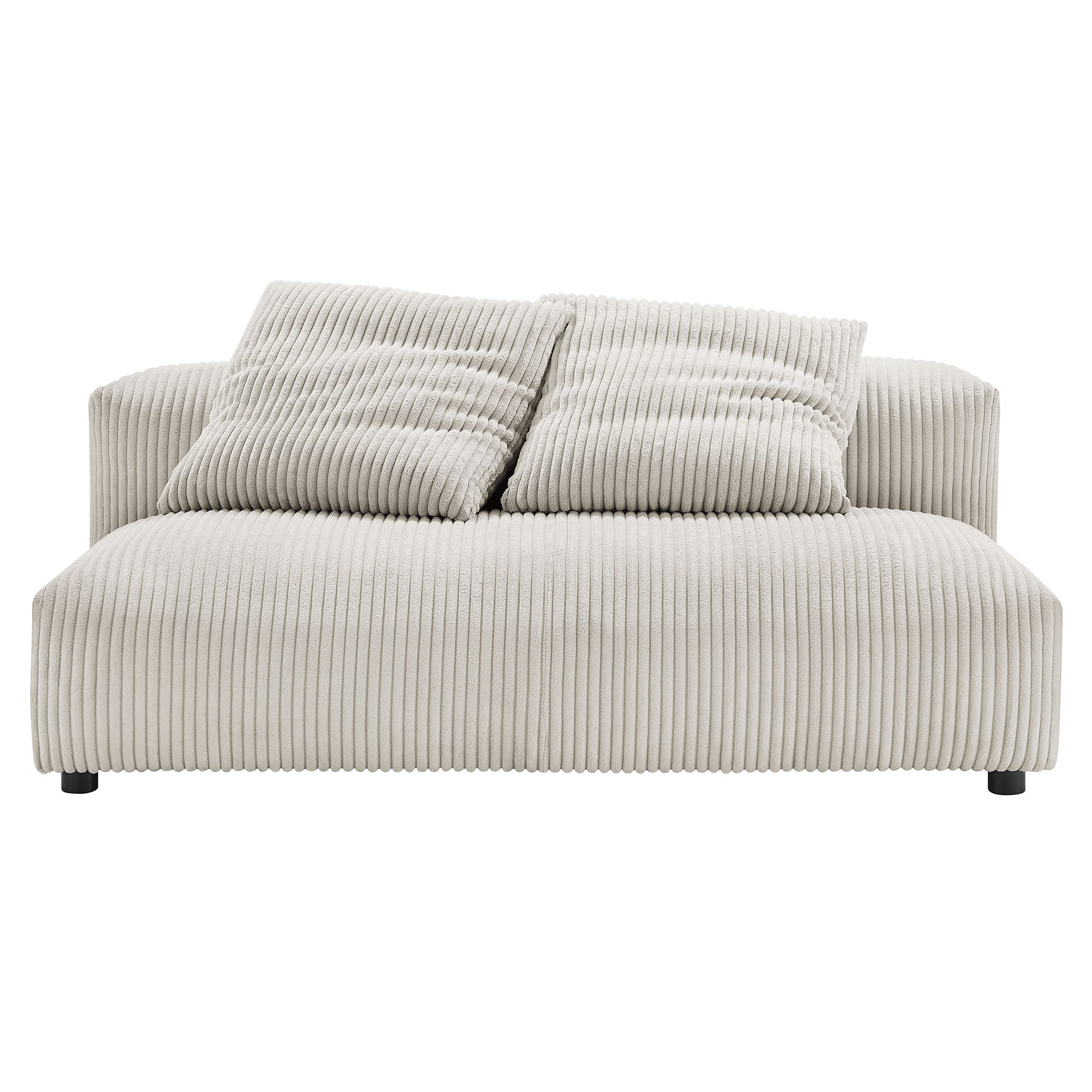 Solace Modular Corduroy Upholstered Armless Loveseat and Ottoman Set - Image 7