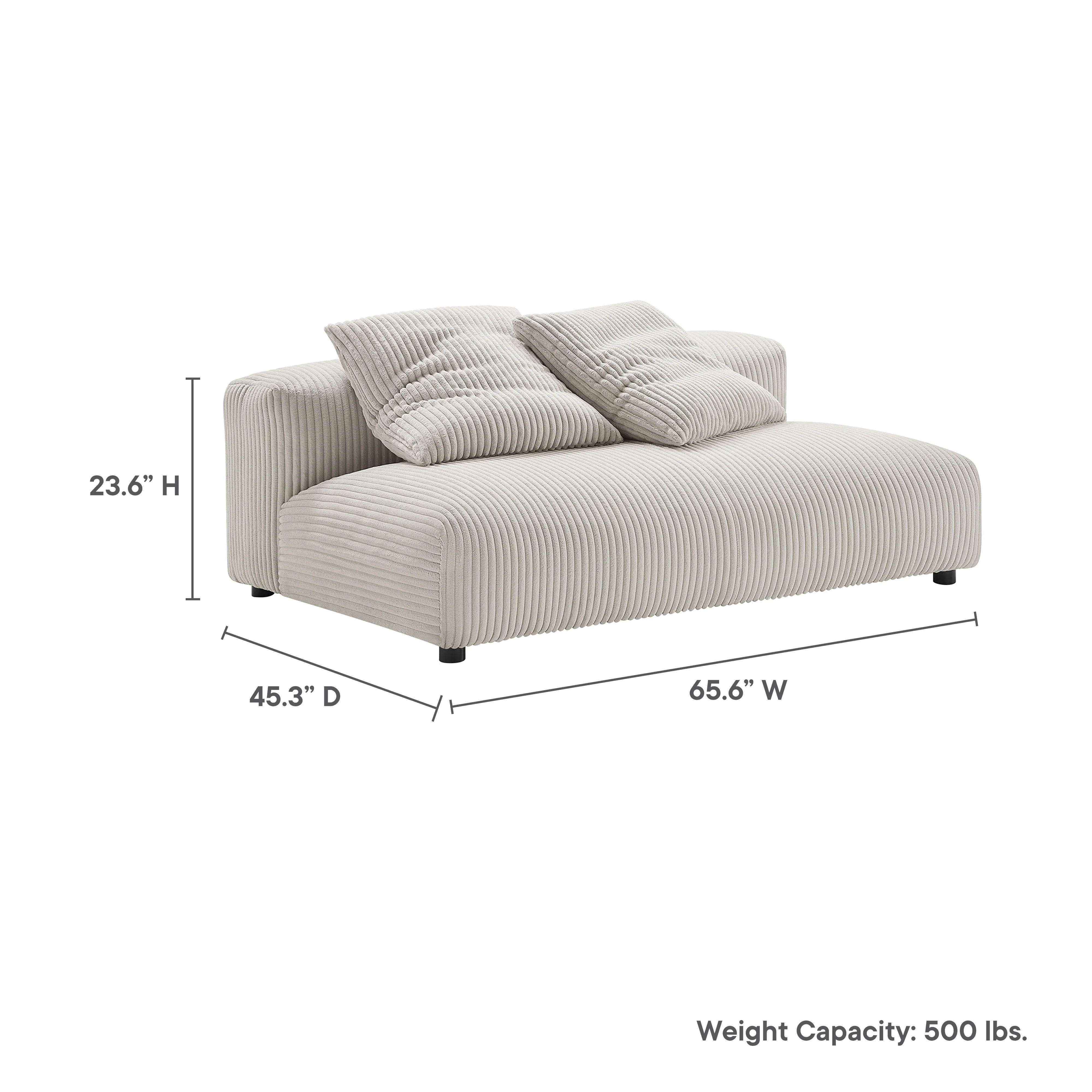 Solace Modular Corduroy Upholstered Armless Loveseat by Modway - Image 13