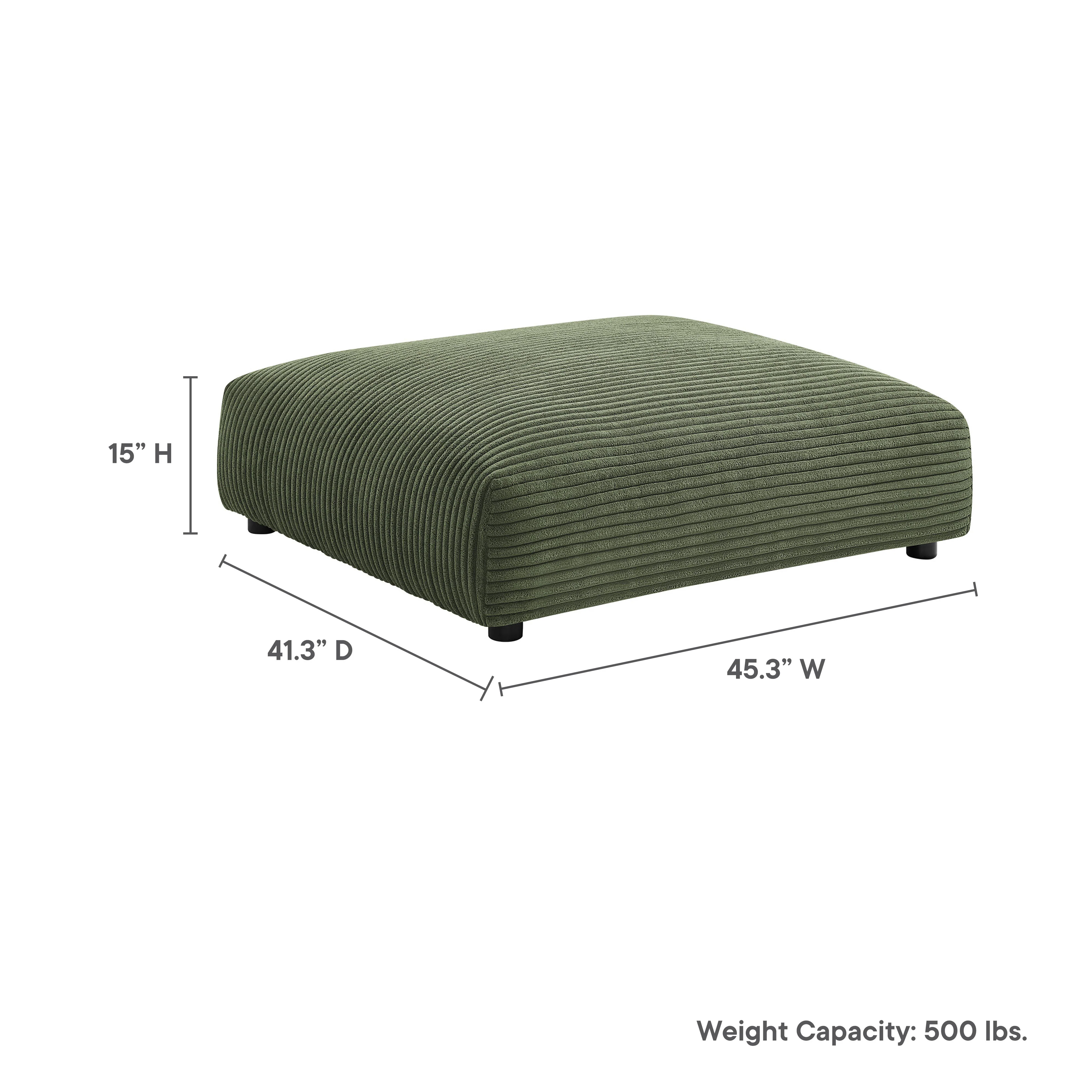 Solace Modular Corduroy Upholstered Ottoman by Modway - Image 2