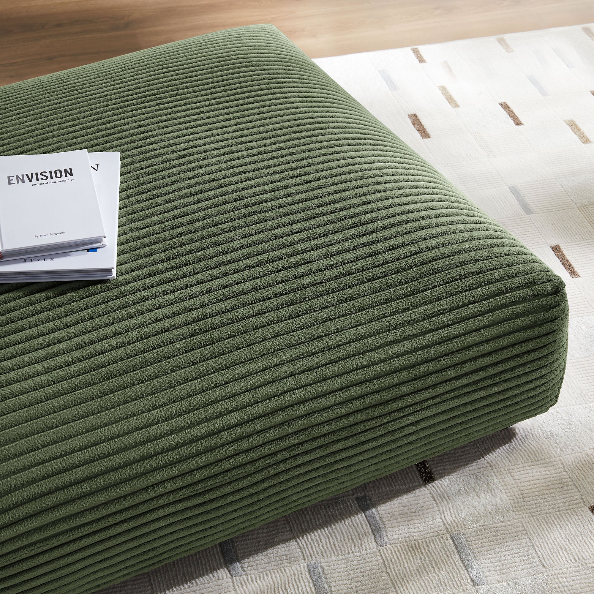 Solace Modular Corduroy Upholstered Ottoman by Modway - Image 7