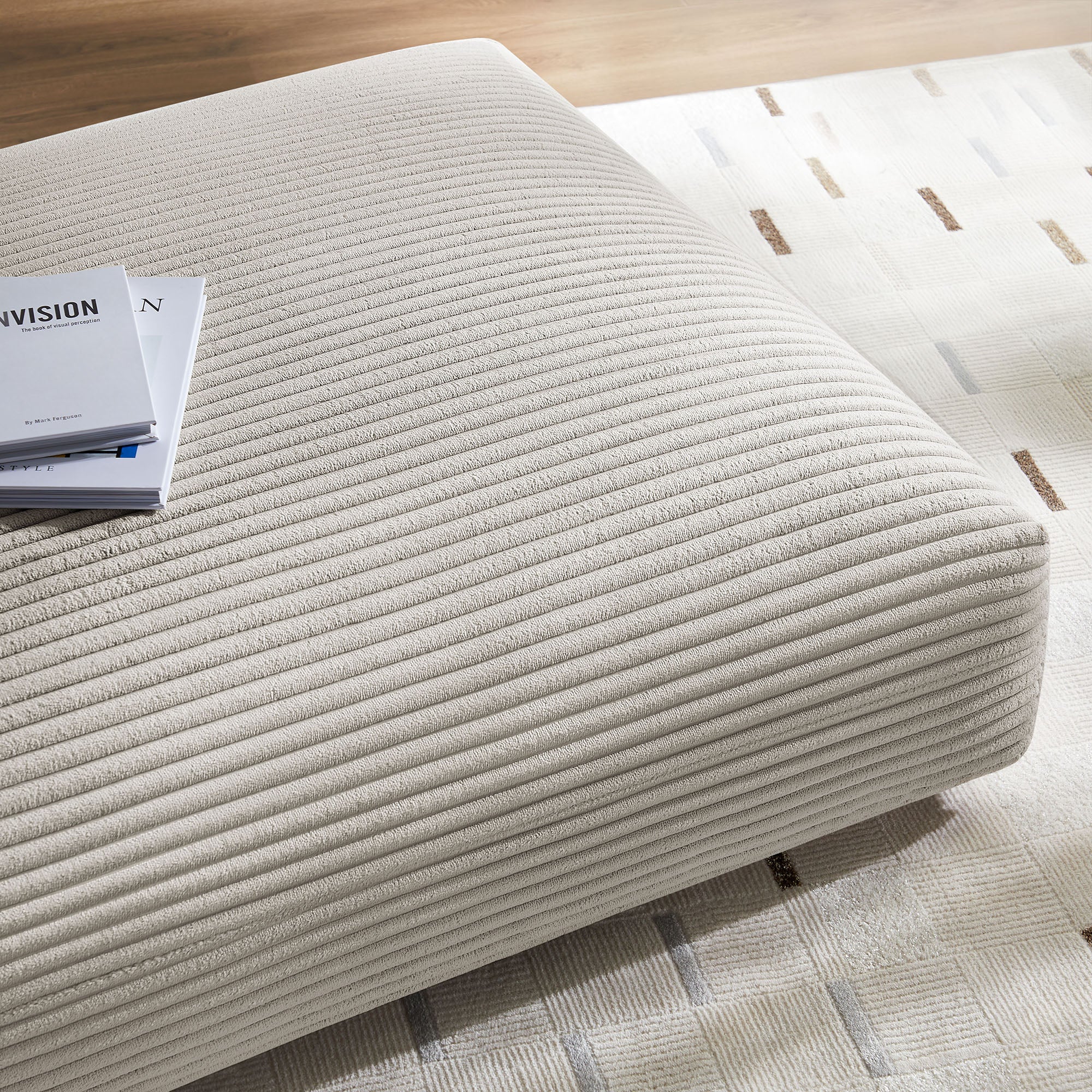 Solace Modular Corduroy Upholstered Ottoman by Modway - Image 8