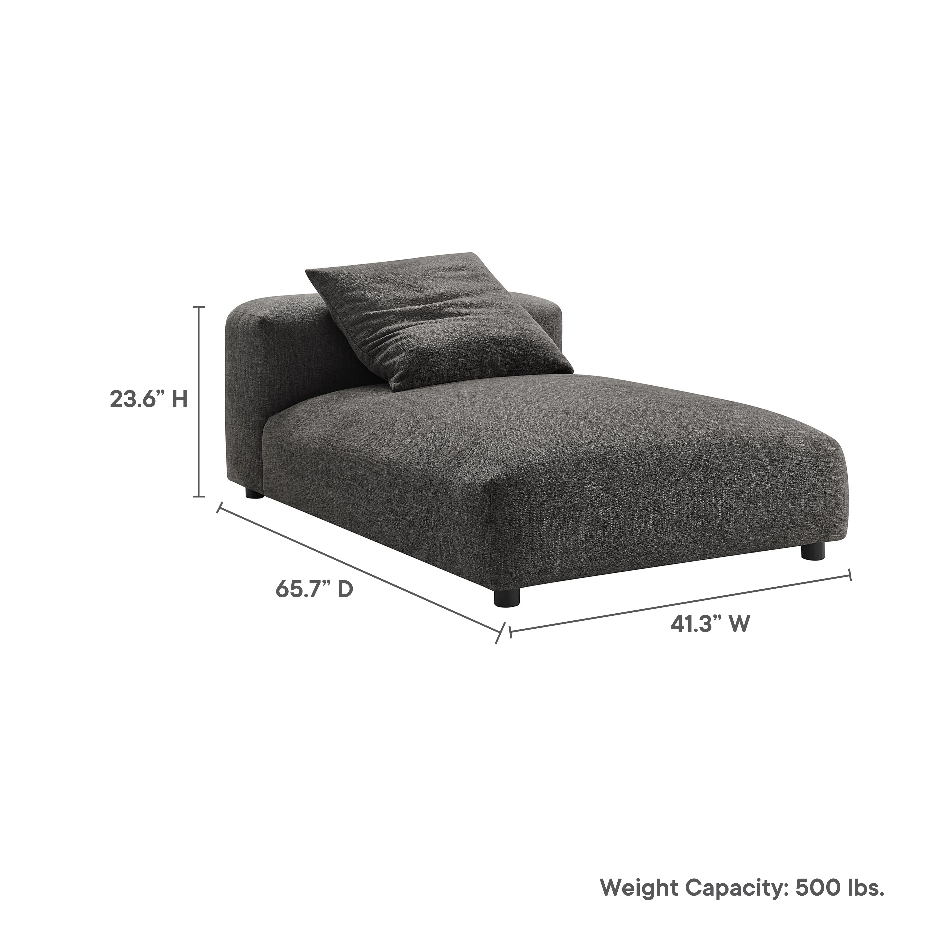 Solace Modular Upholstered Fabric Armless Chaise Lounge - Image 19