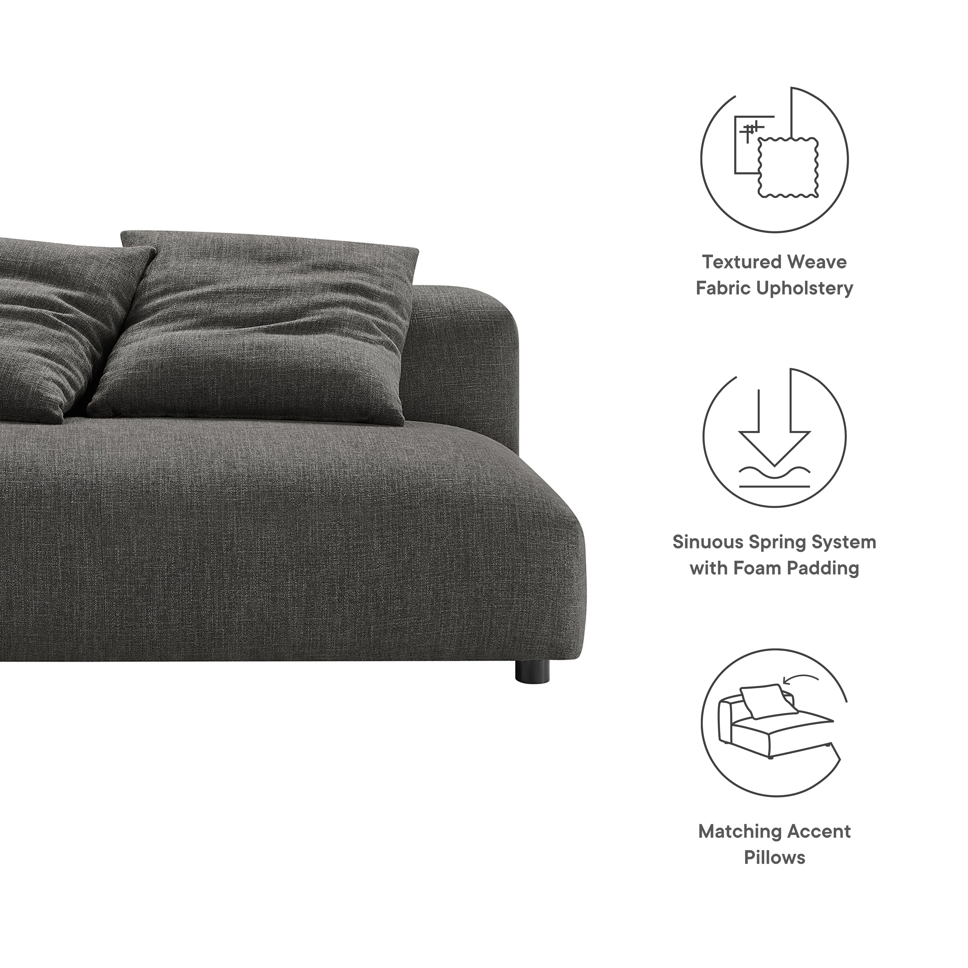 Solace Modular Upholstered Fabric Armless Loveseat by Modway - Image 17