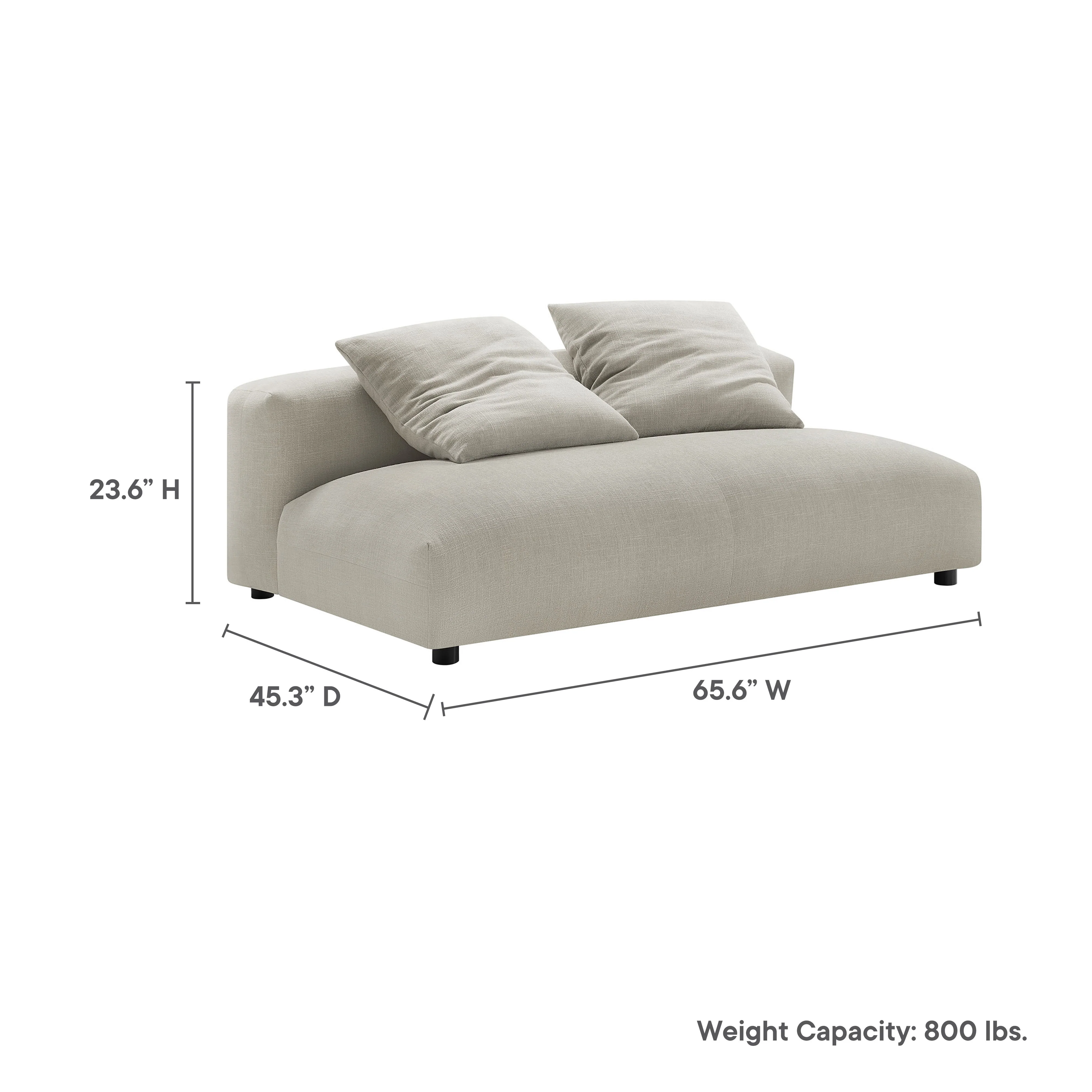 Solace Modular Upholstered Fabric Armless Loveseat by Modway - Image 18