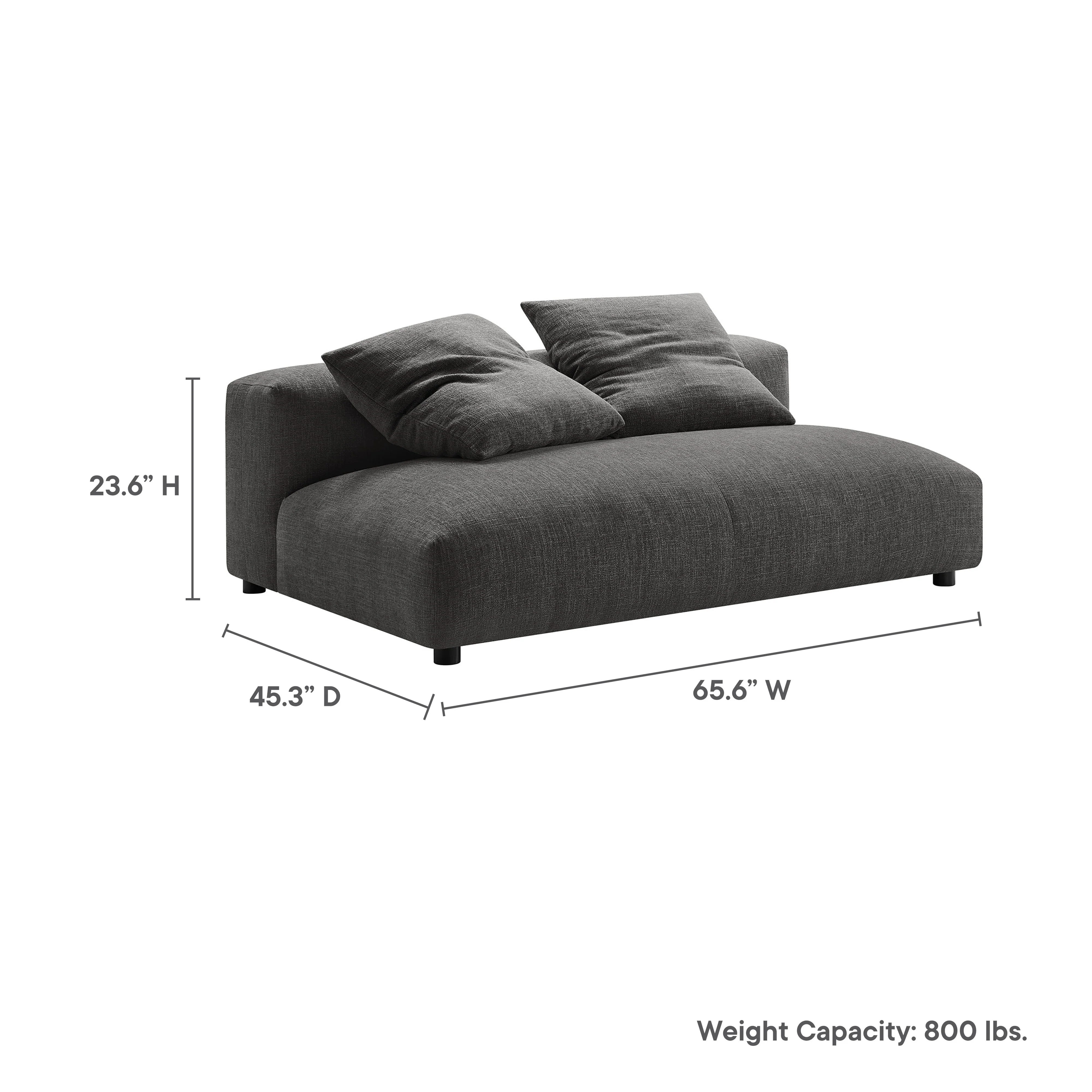 Solace Modular Upholstered Fabric Armless Loveseat by Modway - Image 19