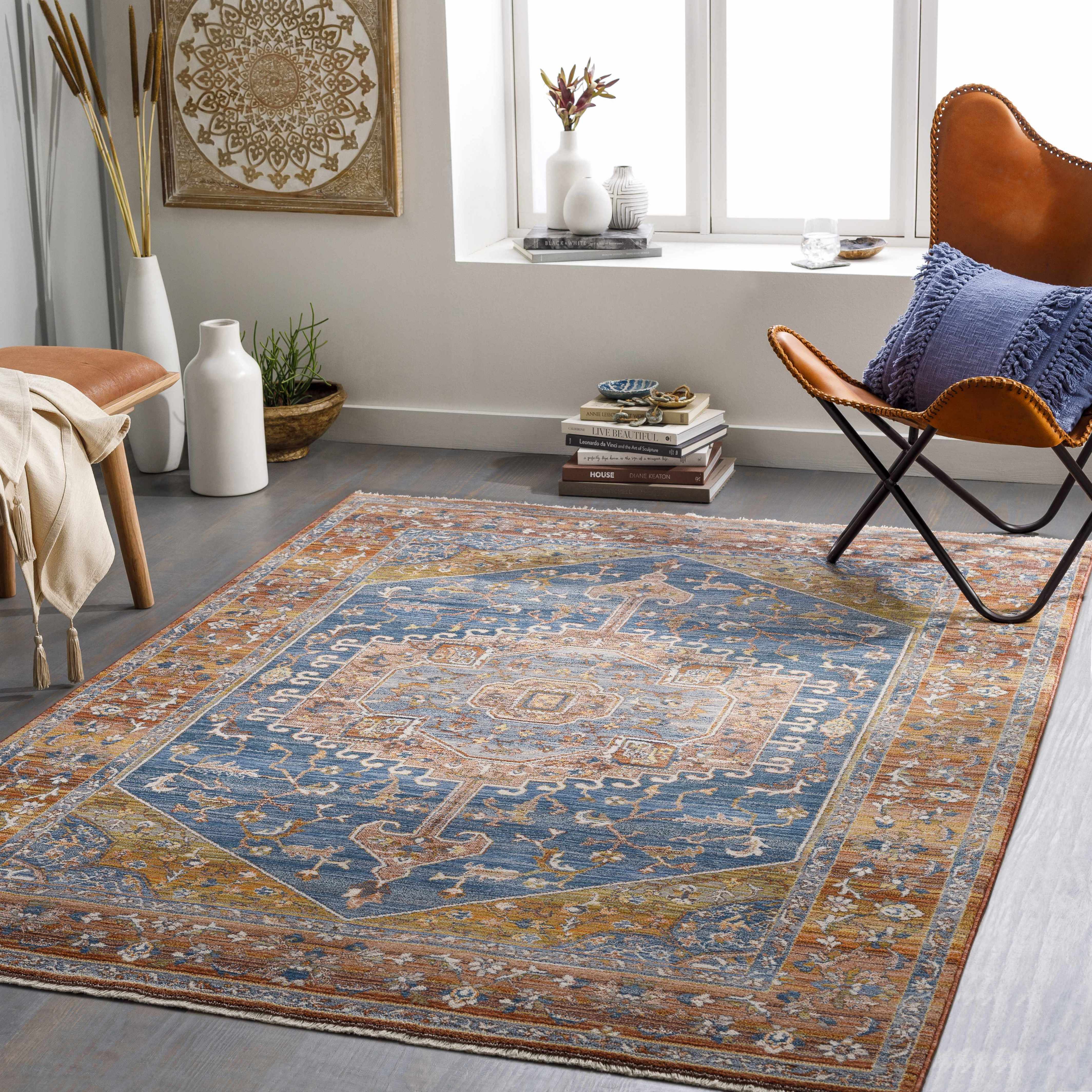 Solana Blue Medallion Area Carpet - Clearance - Image 2