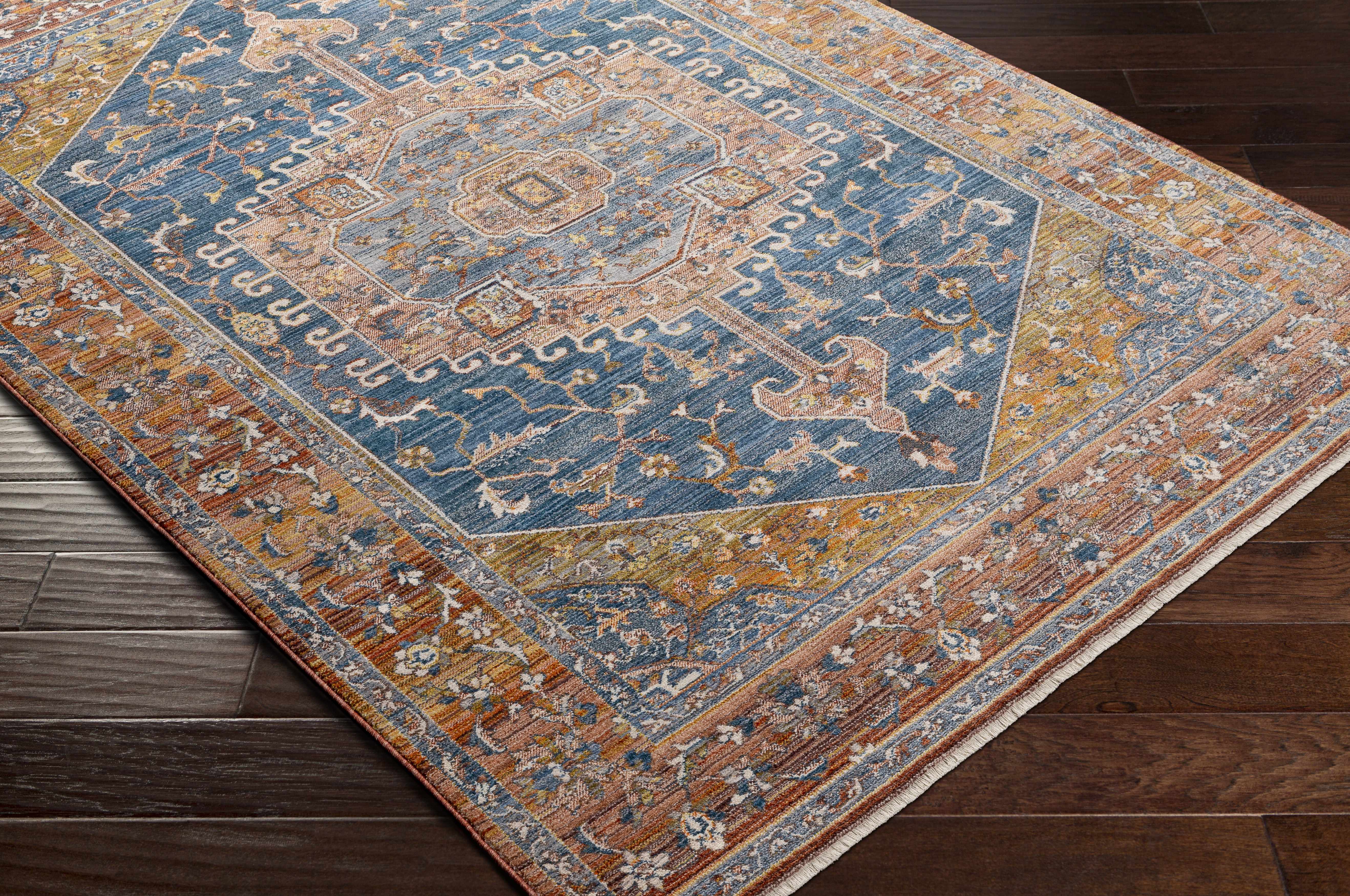 Solana Blue Medallion Area Carpet - Clearance - Image 3