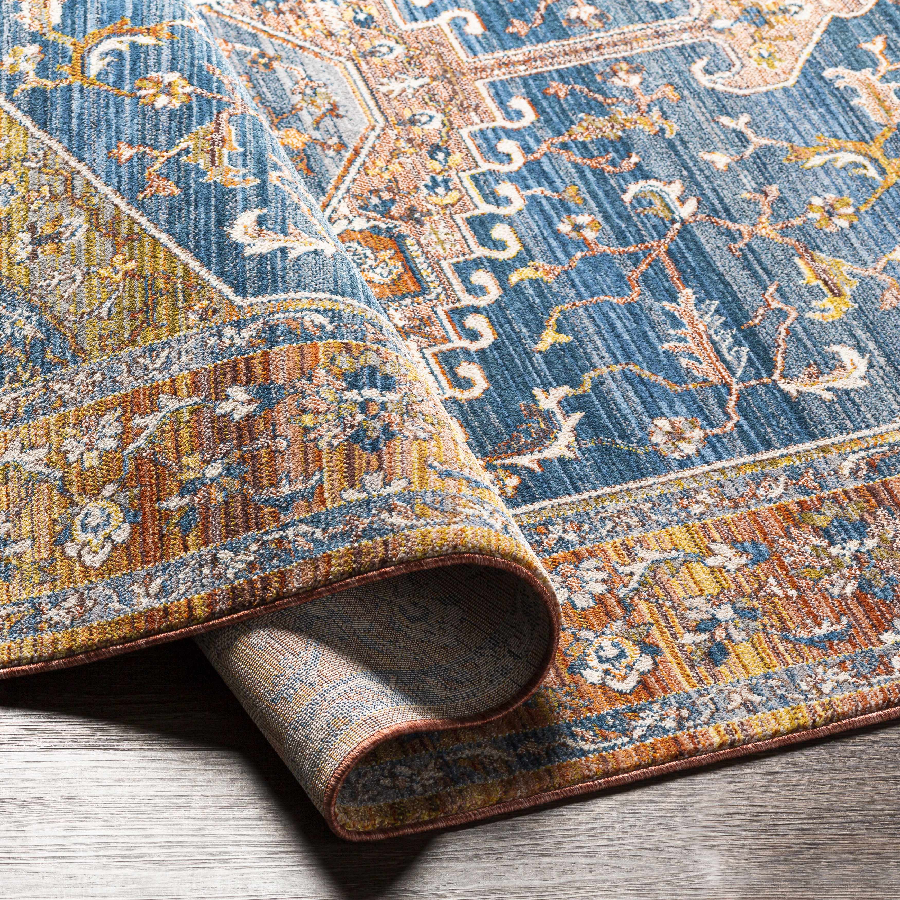 Solana Blue Medallion Area Carpet - Clearance - Image 5